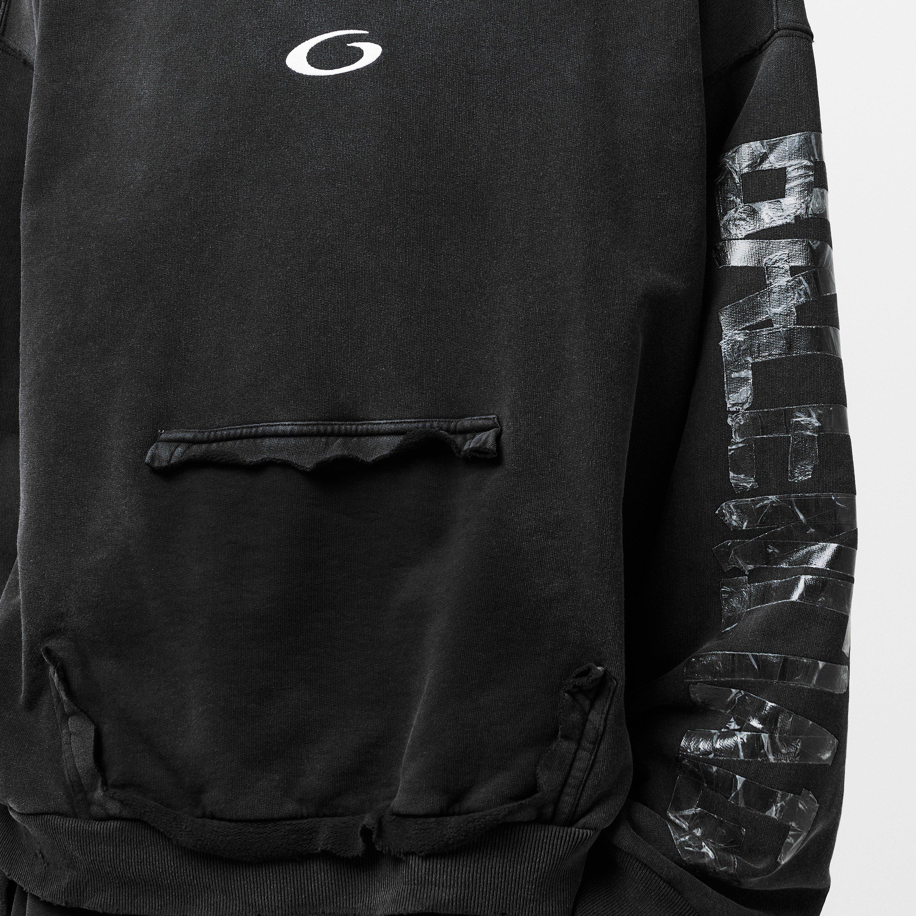 Faded Wsh Black - Balenciaga - Men's Bal Tape Hoodie - 5