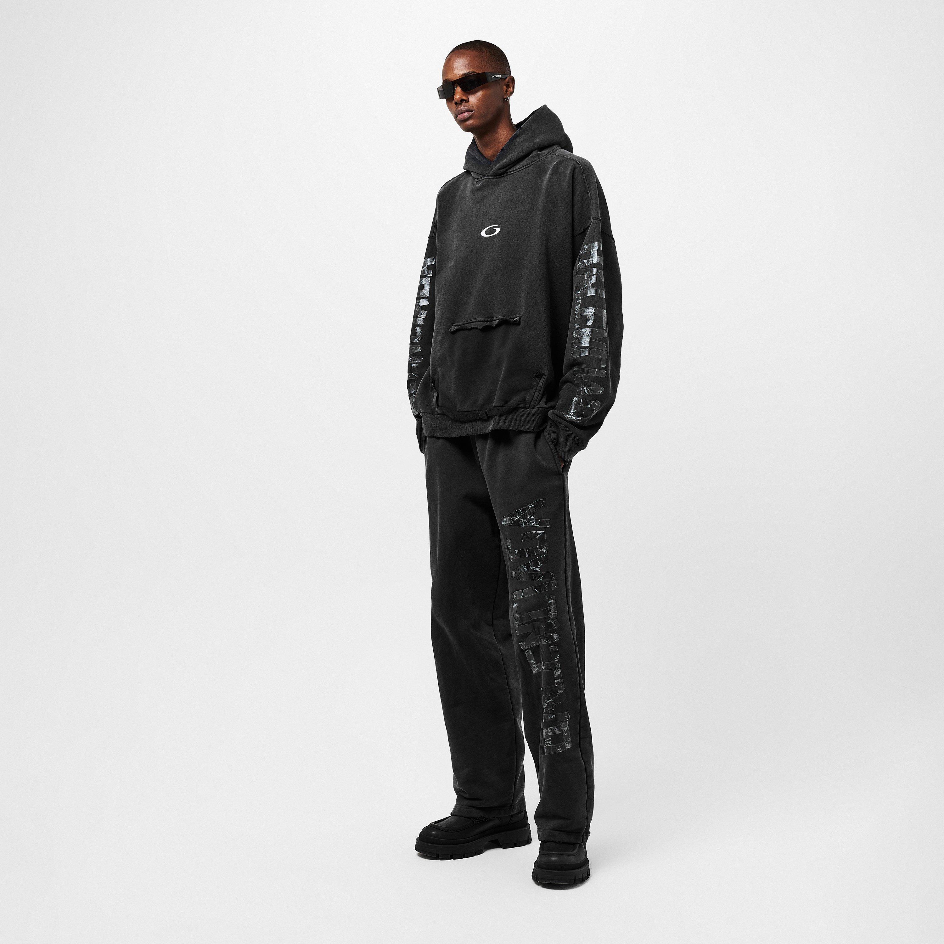Faded Wsh Black - Balenciaga - Men's Bal Tape Hoodie - 6