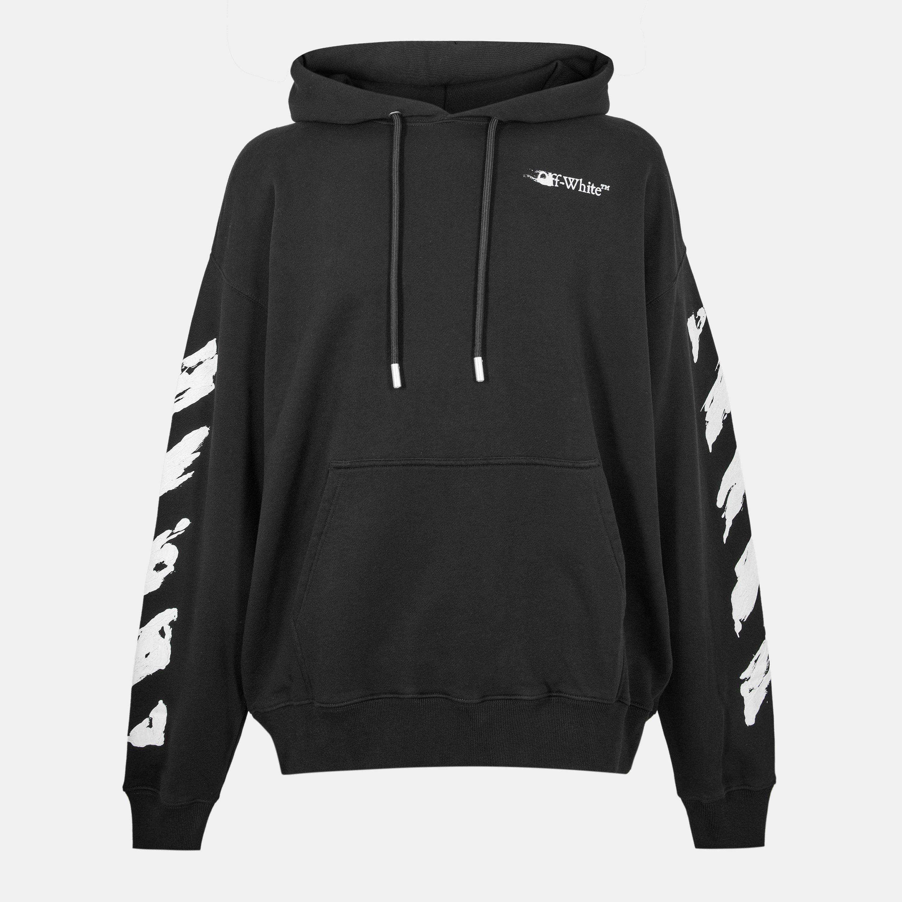 Black - Off White - Men's Ink Arrow Pullover Hoodie - 1