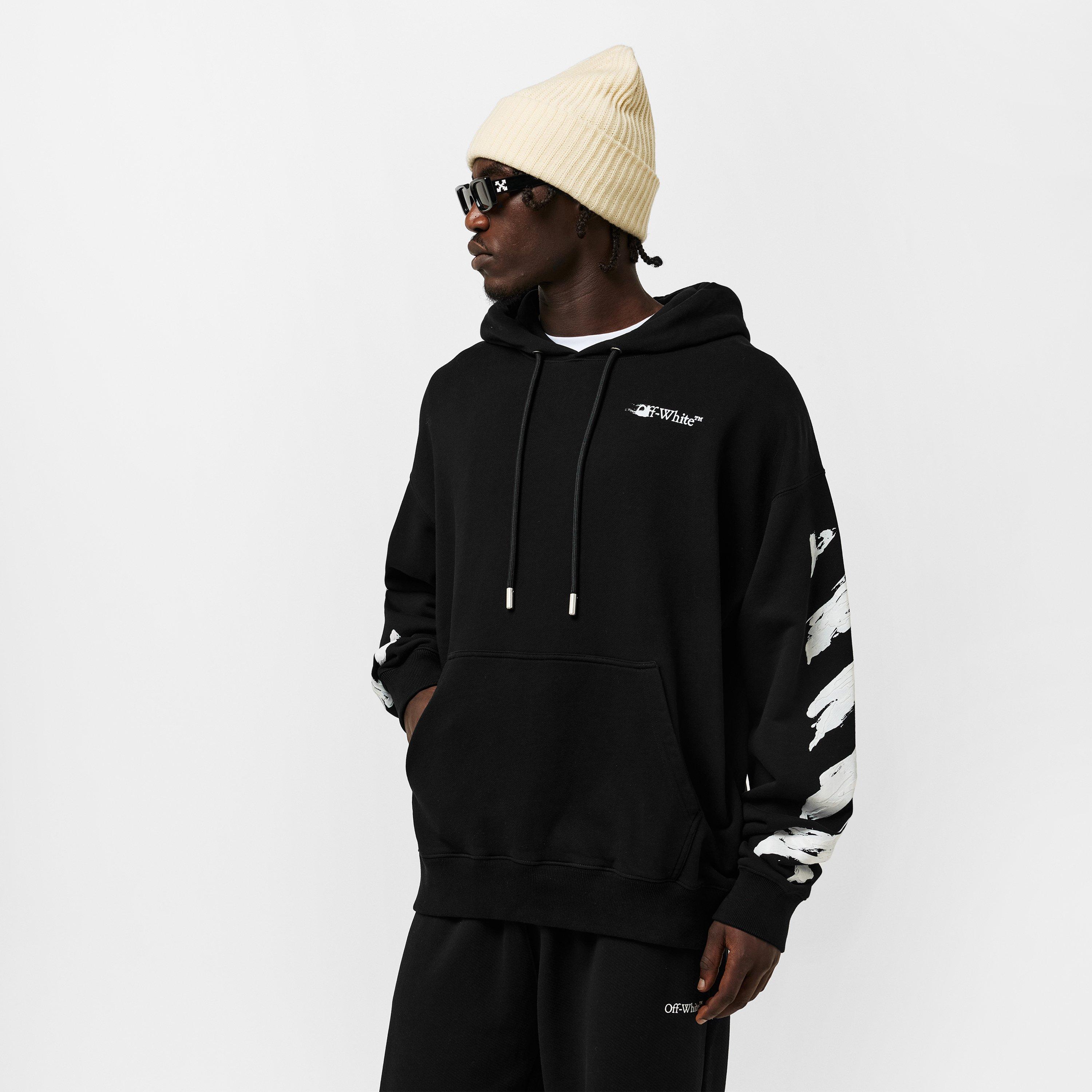 Black - Off White - Men's Ink Arrow Over-The-Head Hoodie - 3