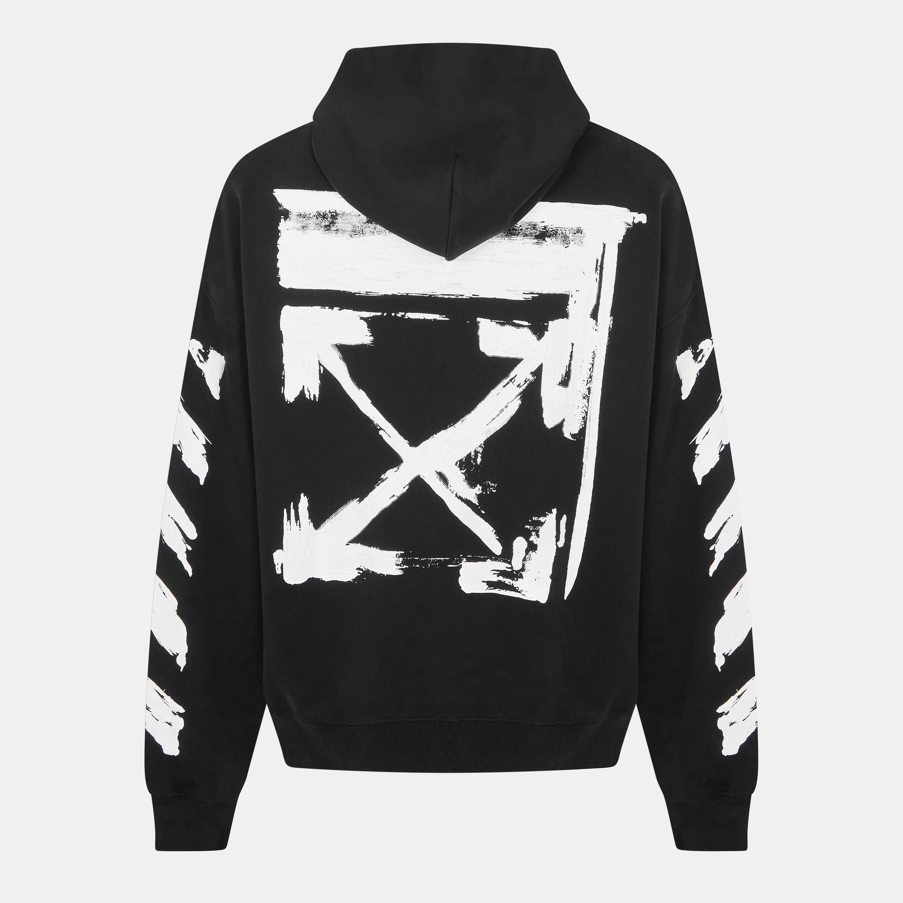 Black - Off White - Men's Ink Zip Hoodie - 2