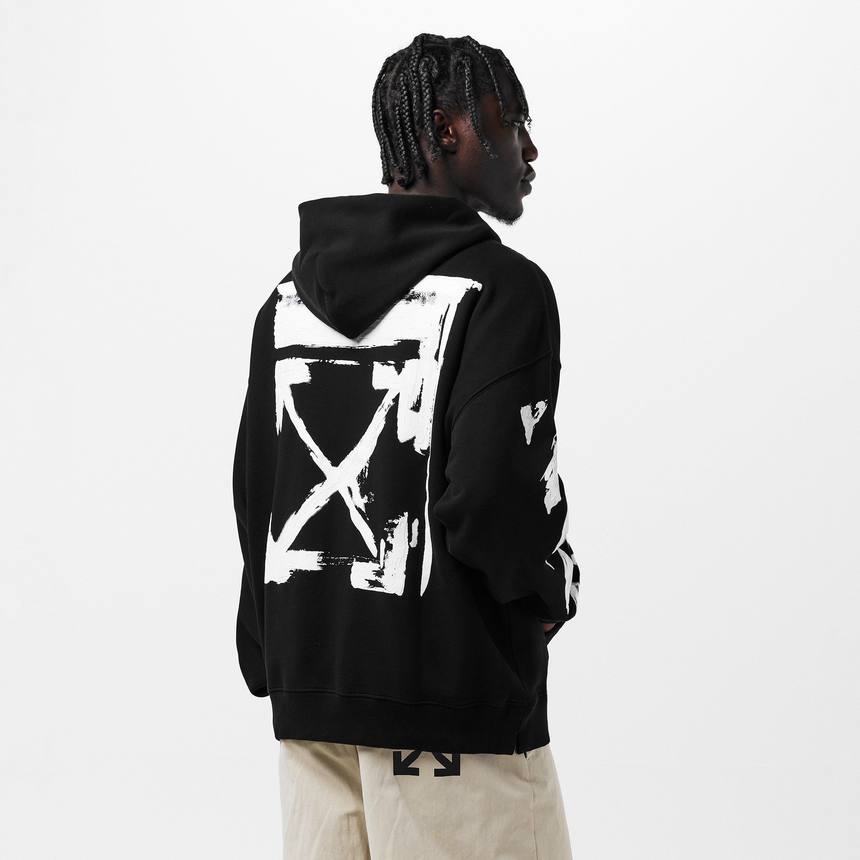 Black - Off White - Men's Ink Zip Hoodie - 4
