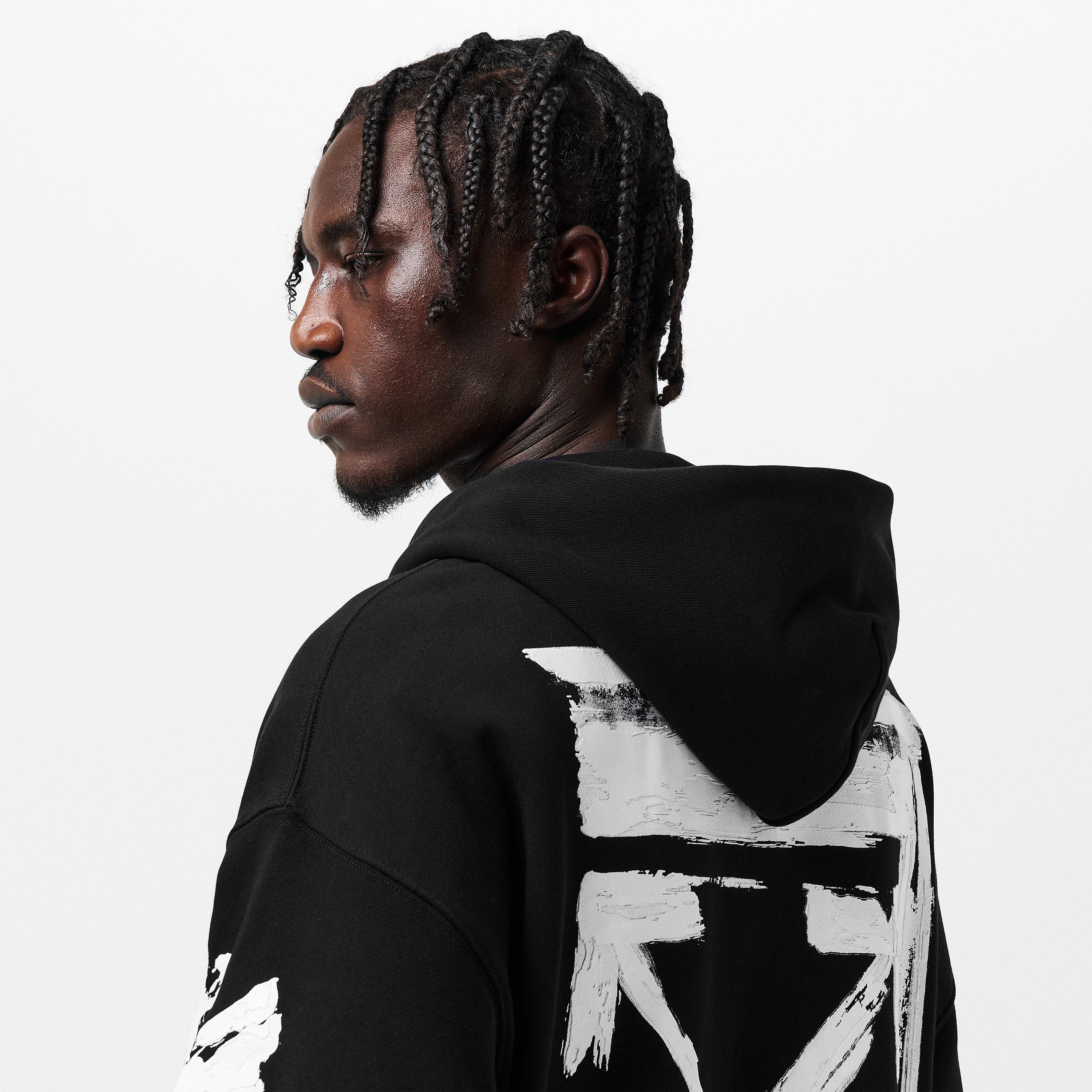 Black - Off White - Men's Ink Zip Hoodie - 5