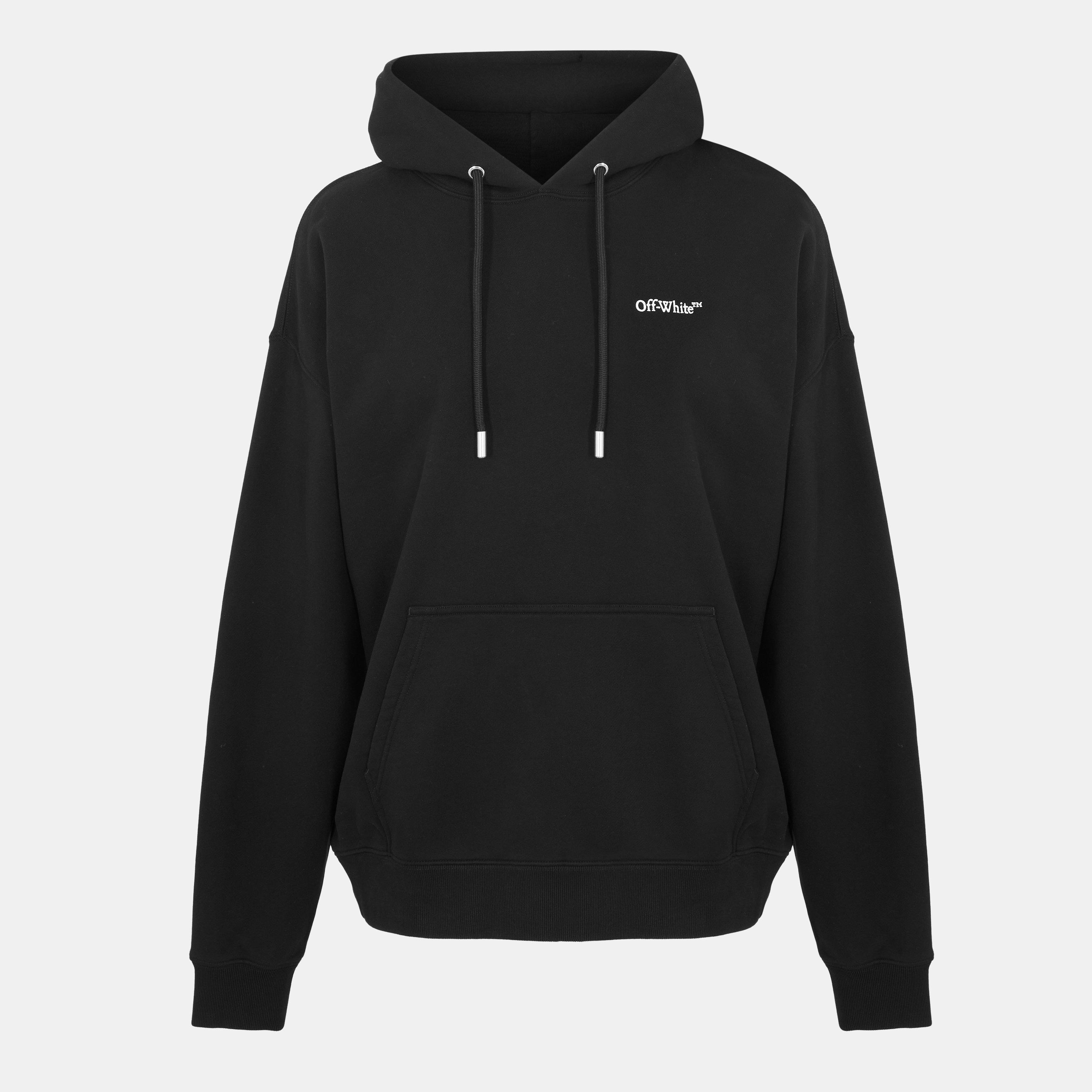 Black - Off White - Men's Landscape Pull Over Hoodie - 1