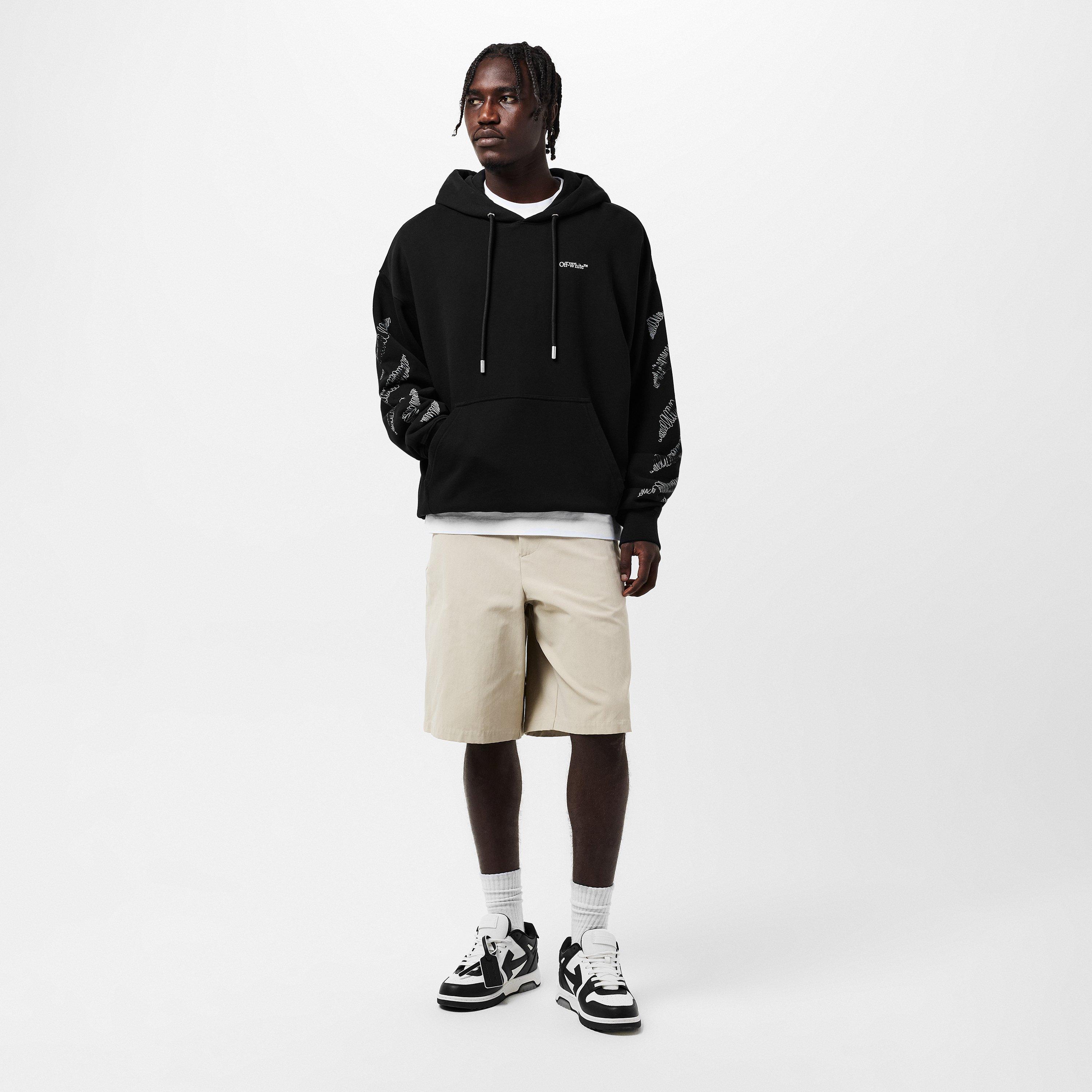 Black - Off White - Men's Scrib Diag Over-the-Head Hoodie - 6