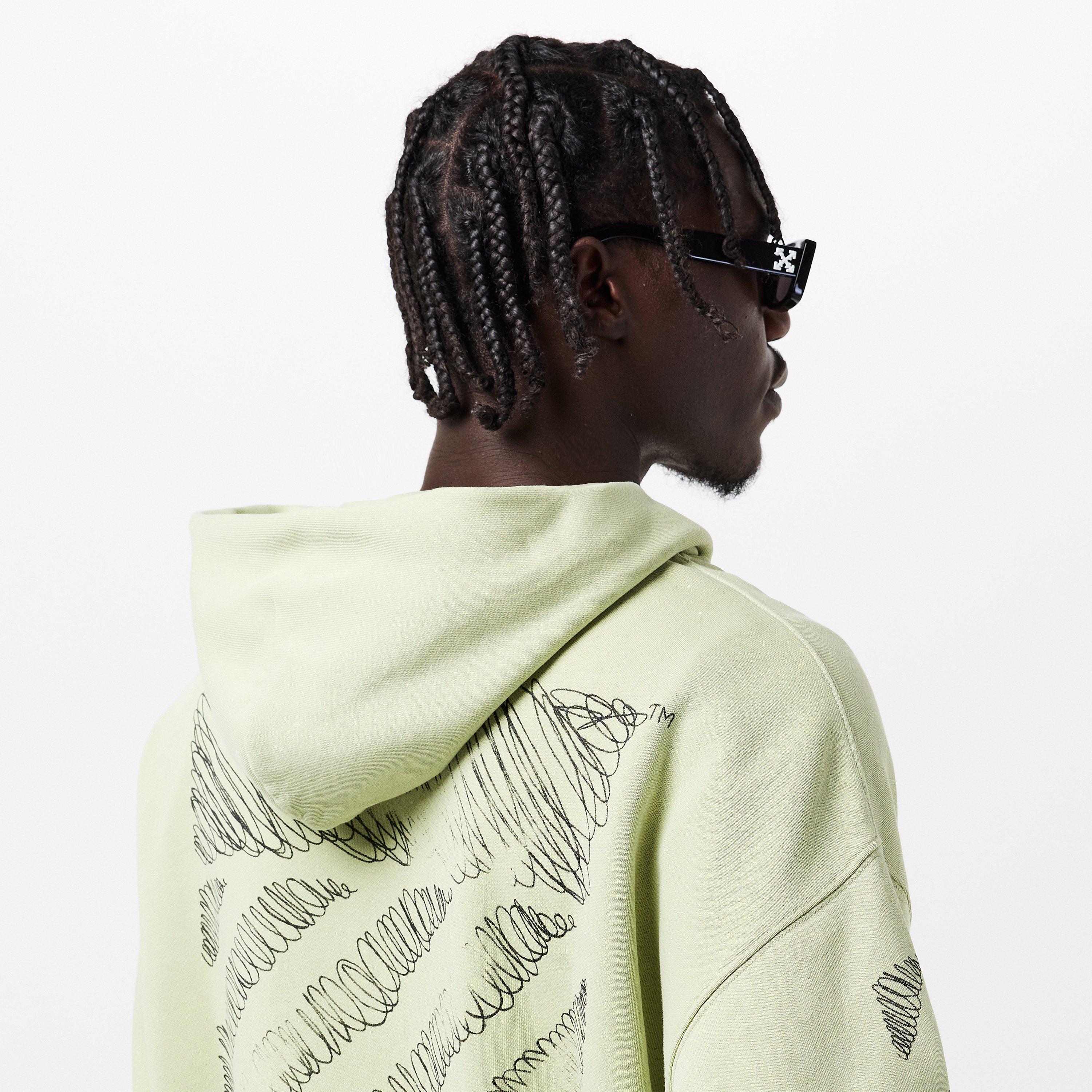 Alfalfa - Off White - Men's Scrib Diag Pullover Hoodie - 5
