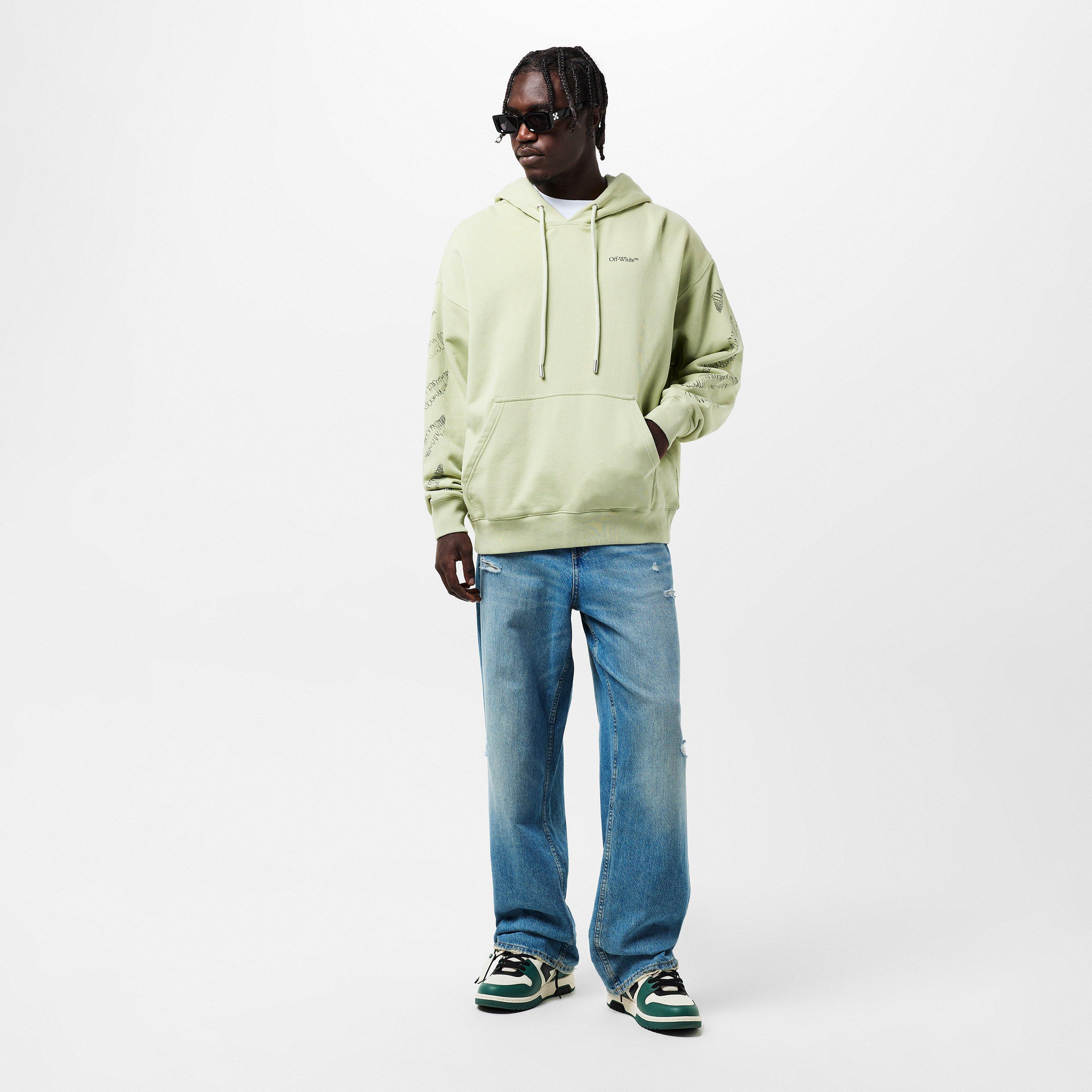 Alfalfa - Off White - Men's Scrib Diag Pullover Hoodie - 6