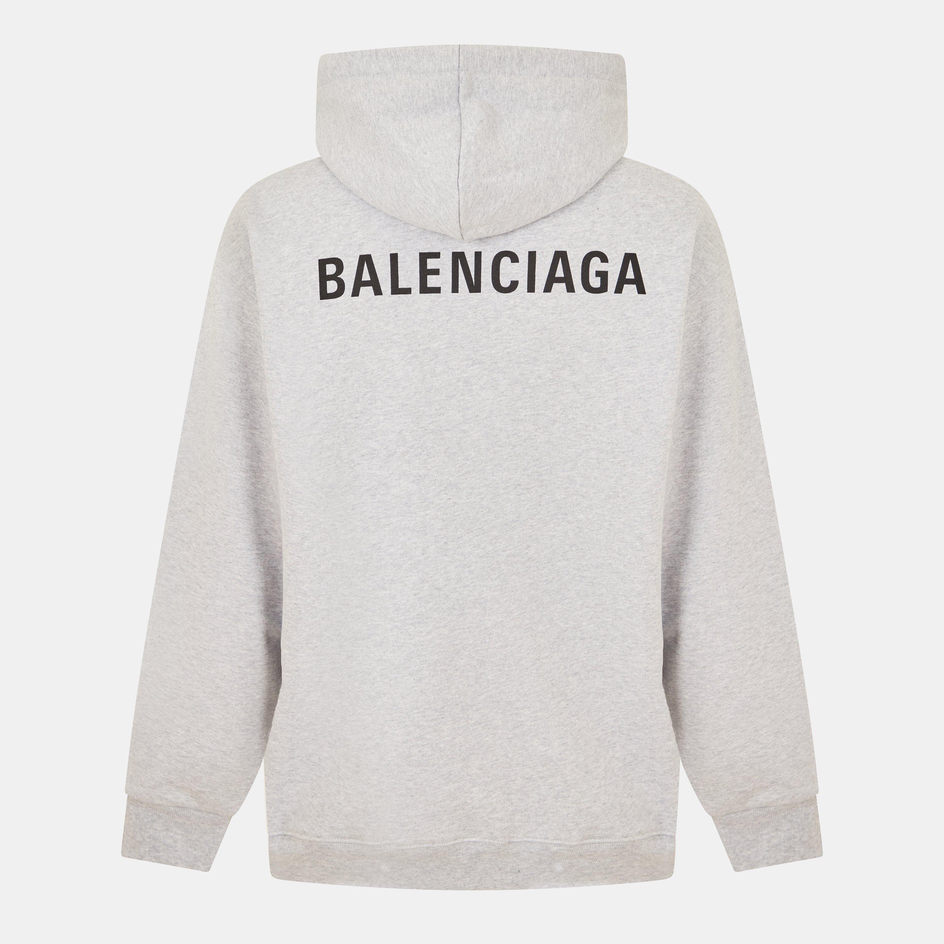 Heat Grey/Black - Balenciaga - Logo Hoodie - 2