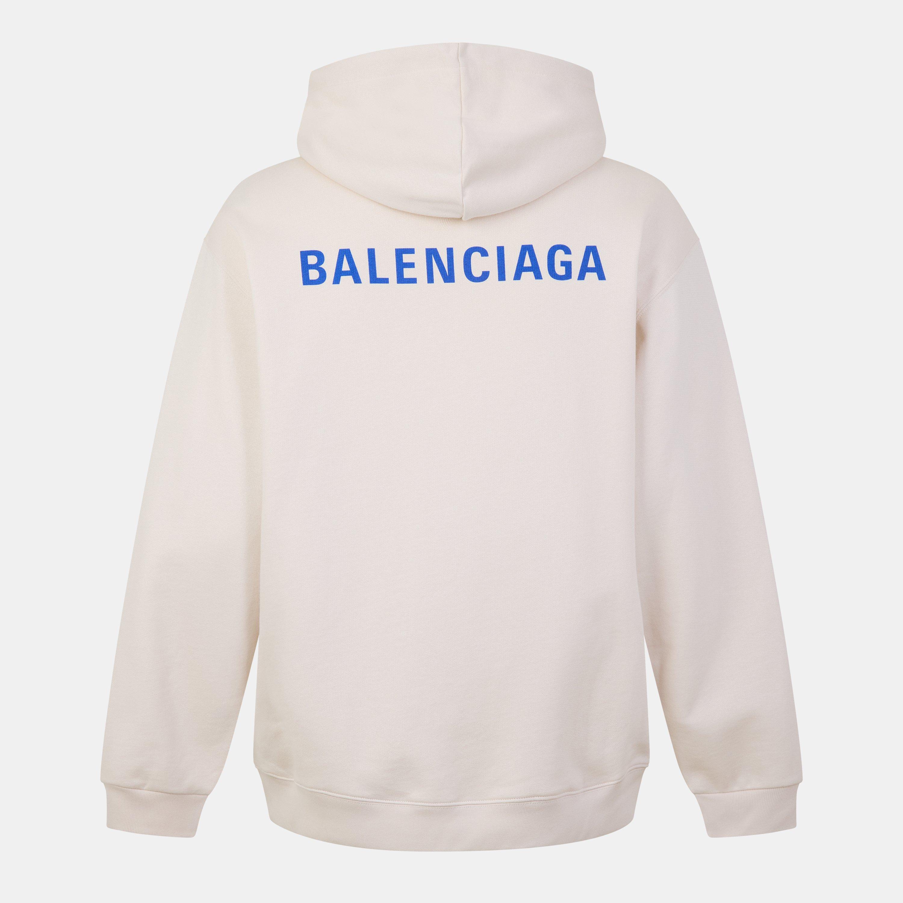 Chalky/Blue - Balenciaga - Logo Hoodie - 2