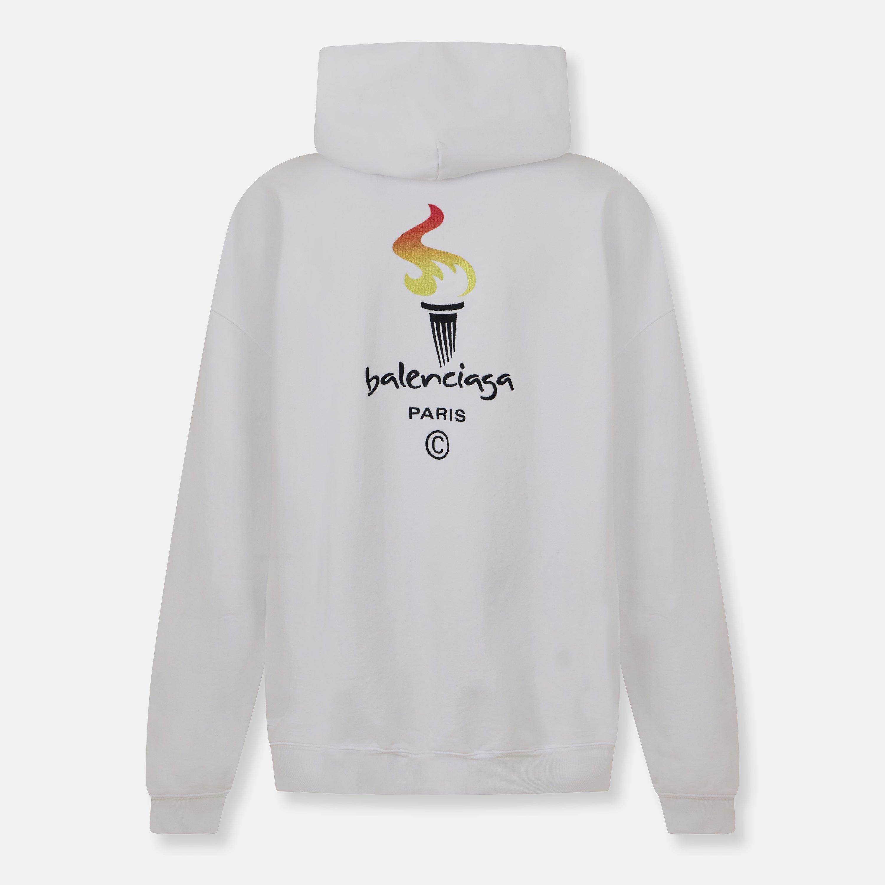 White/Black - Balenciaga - Paris Olympics Oversized Hoodie - 2