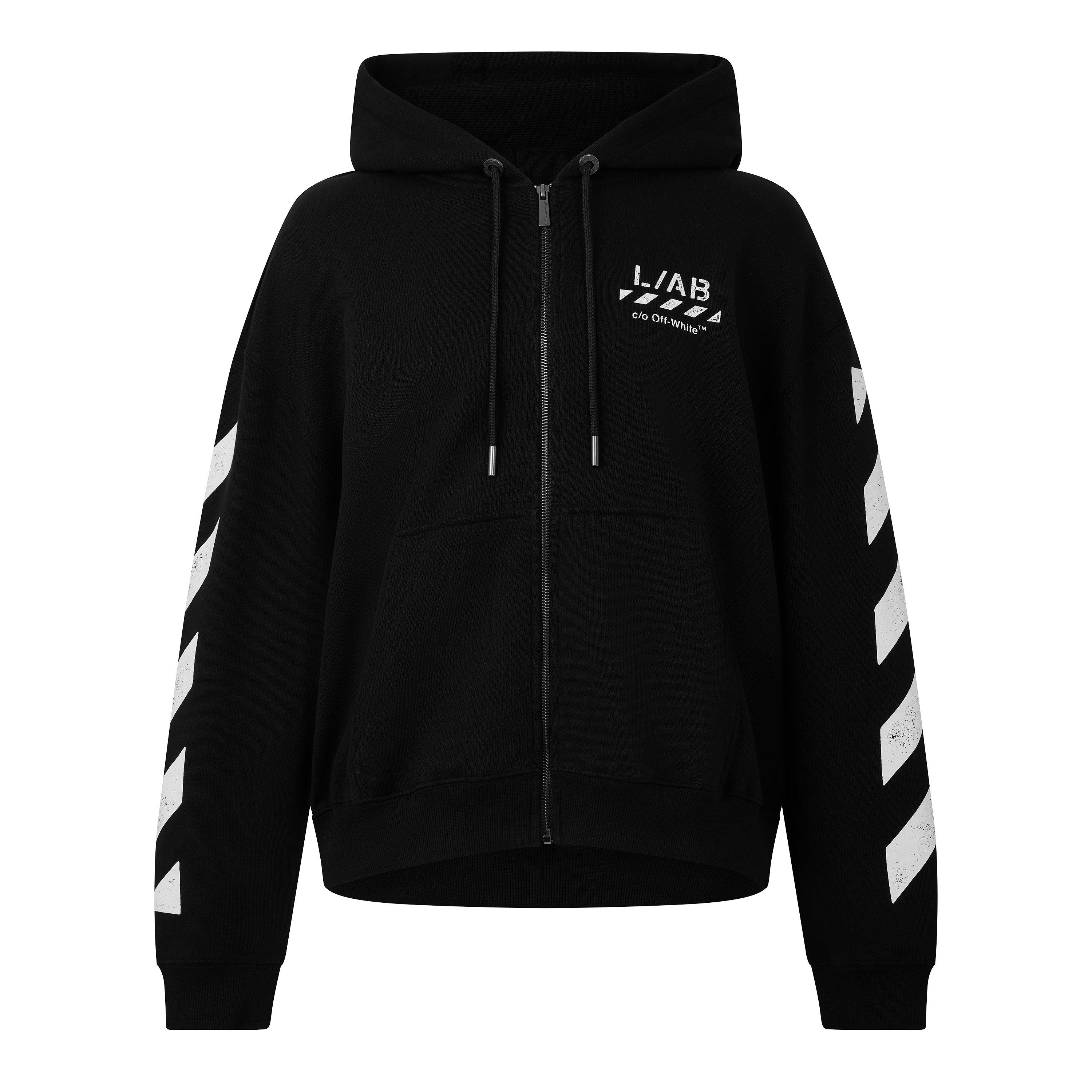 L/AB Off White | Men's Diag Cotton Long-Sleeve Oversized-Fit Zip