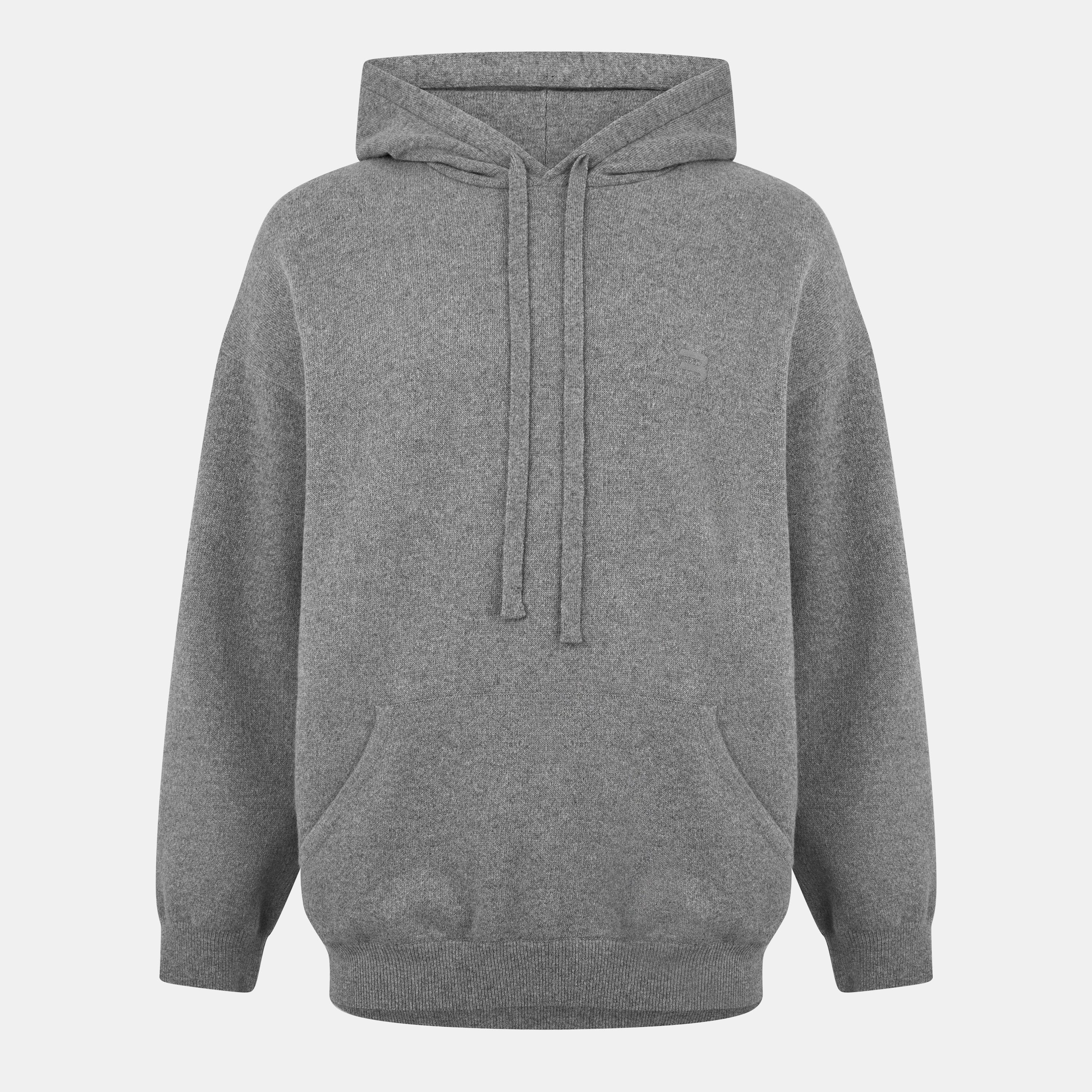 Grey - Balenciaga - Men's Over the Head Hoodie - 1