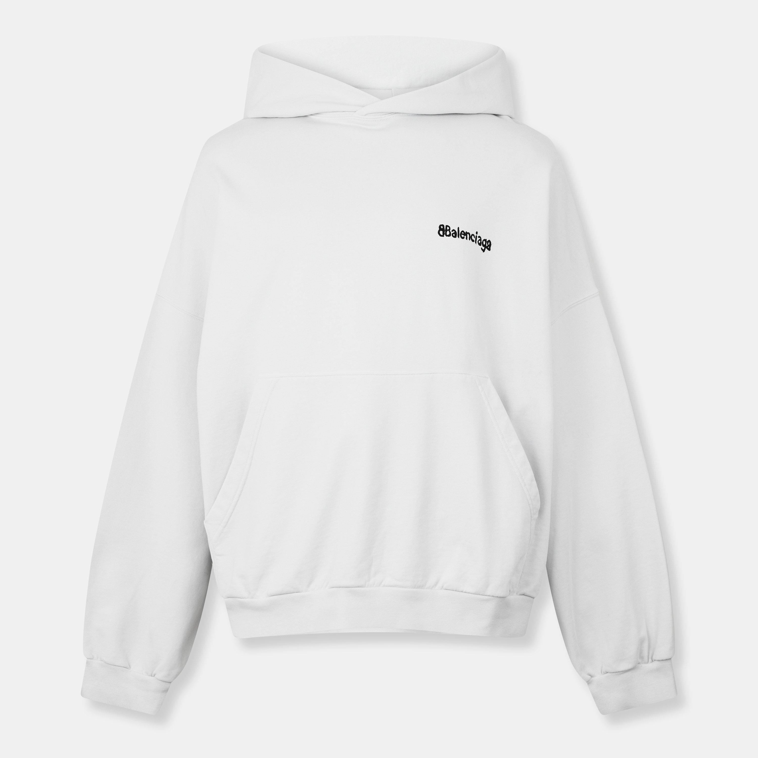 Dirty White/Blk - Balenciaga - Men's Over the Head Hoodie - 1