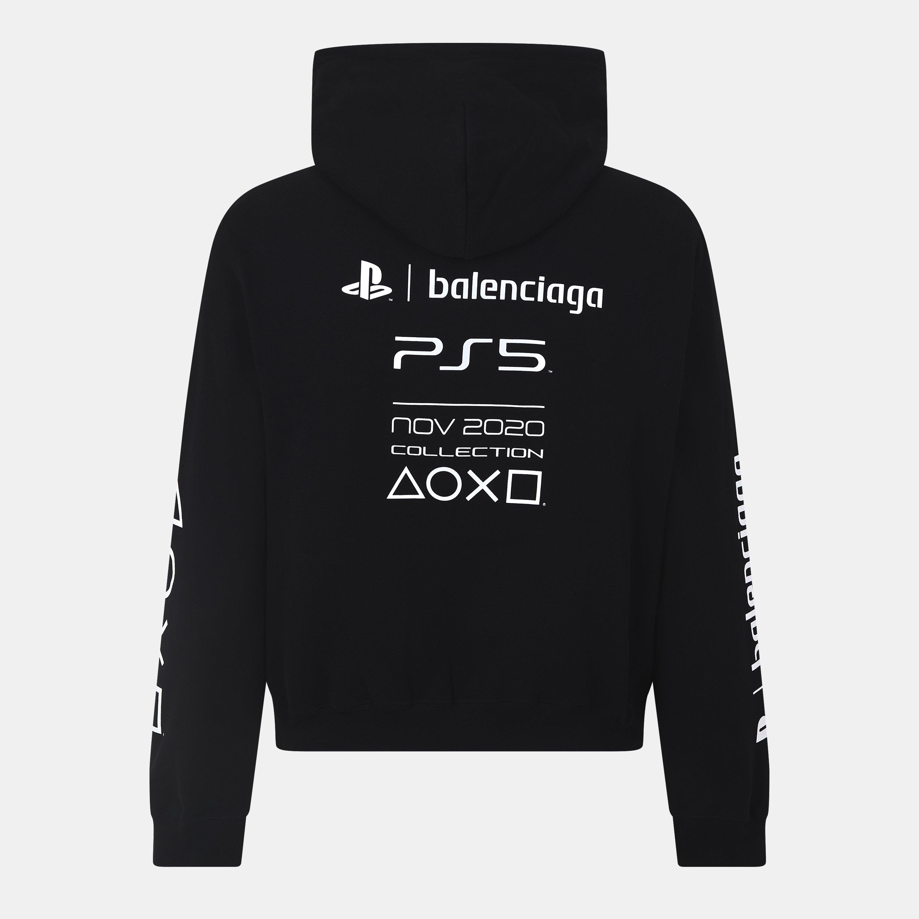 Black/White - Balenciaga - Men's Over the Head Hoodie - 2