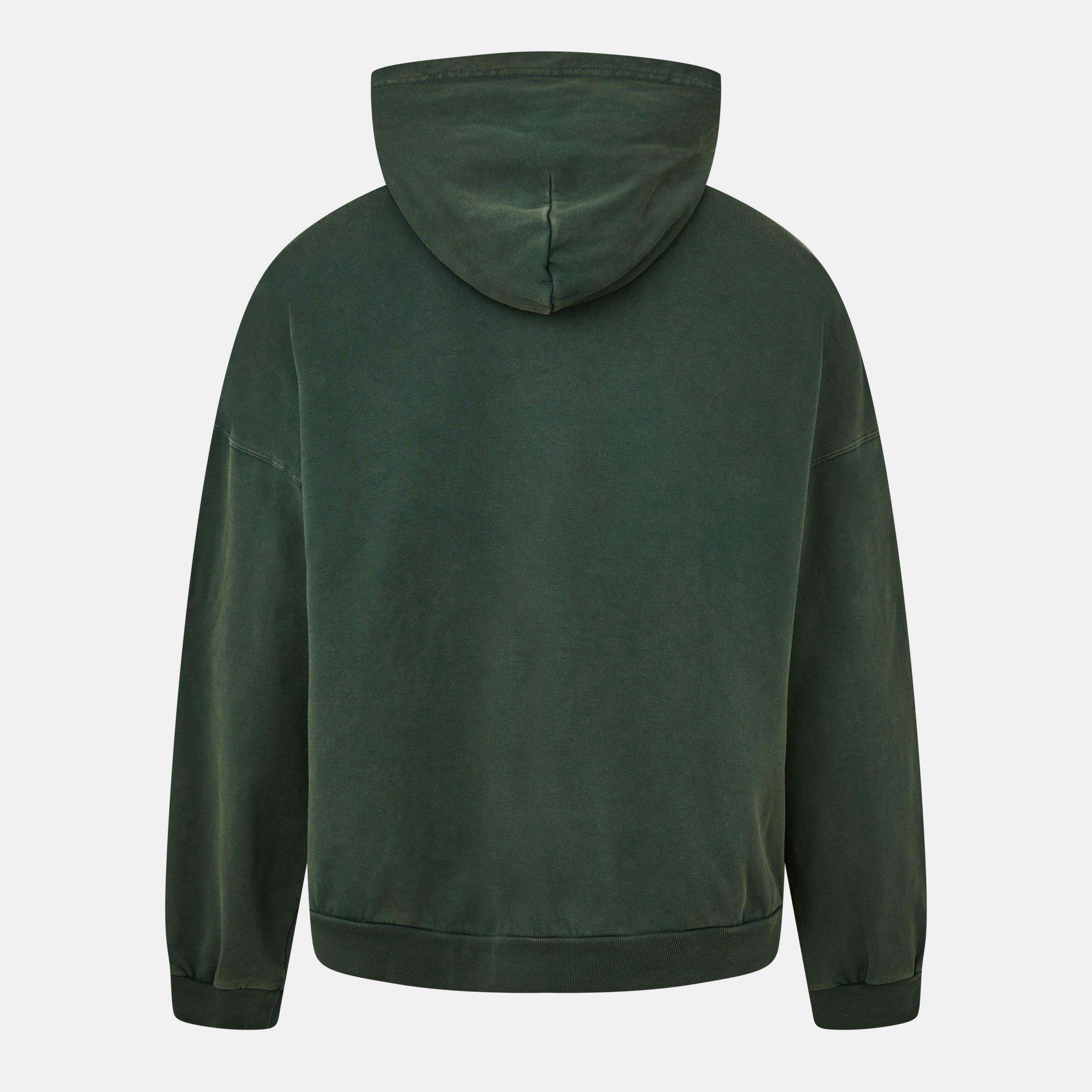 Dark Green/Wht - Balenciaga - Men's Over the Head Hoodie - 2