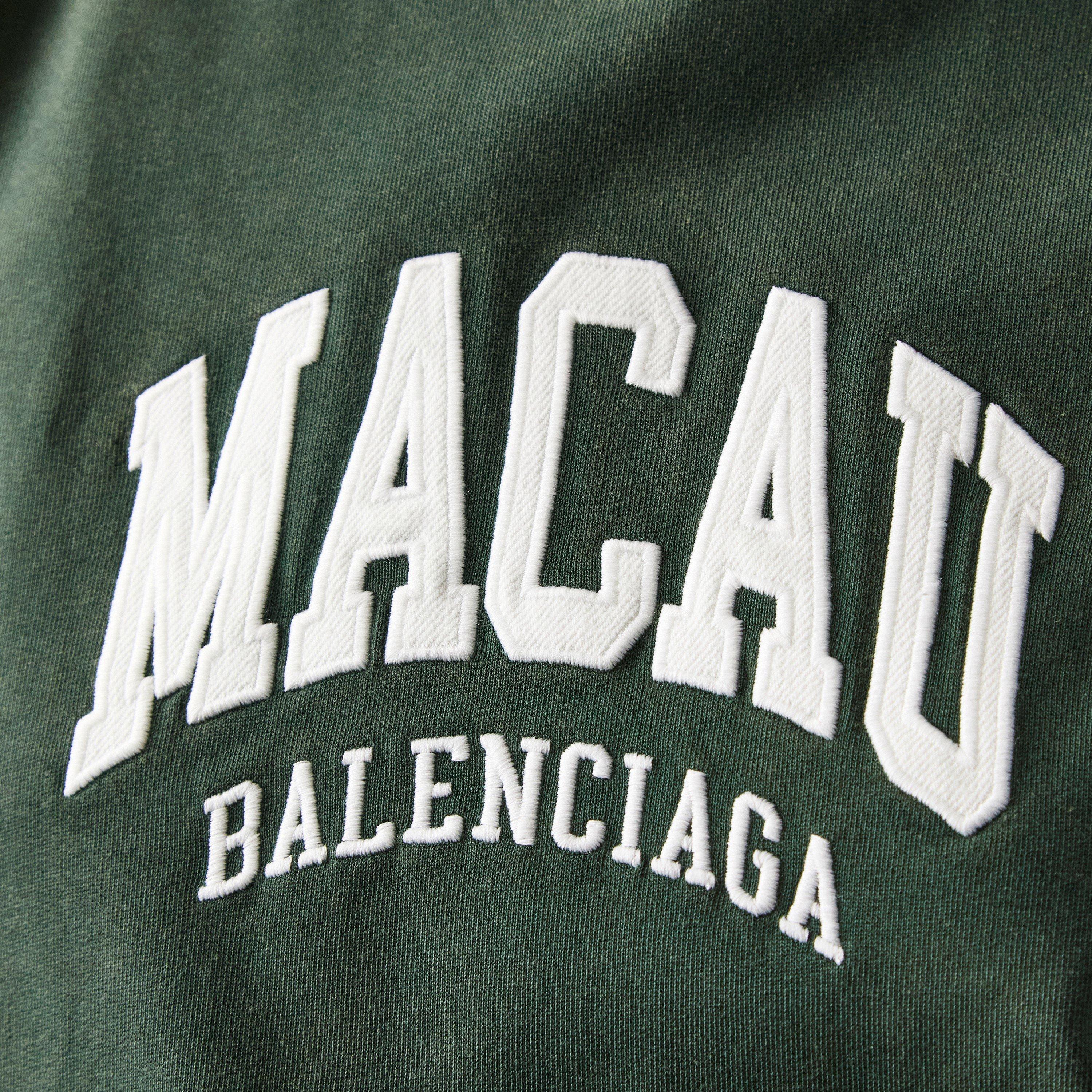 Dark Green/Wht - Balenciaga - Men's Over the Head Hoodie - 5