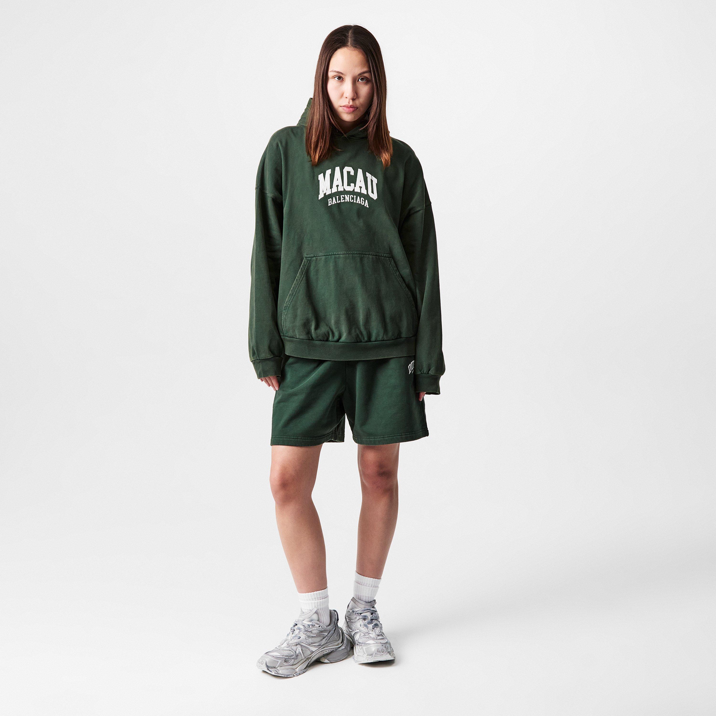 Dark Green/Wht - Balenciaga - Men's Over the Head Hoodie - 6