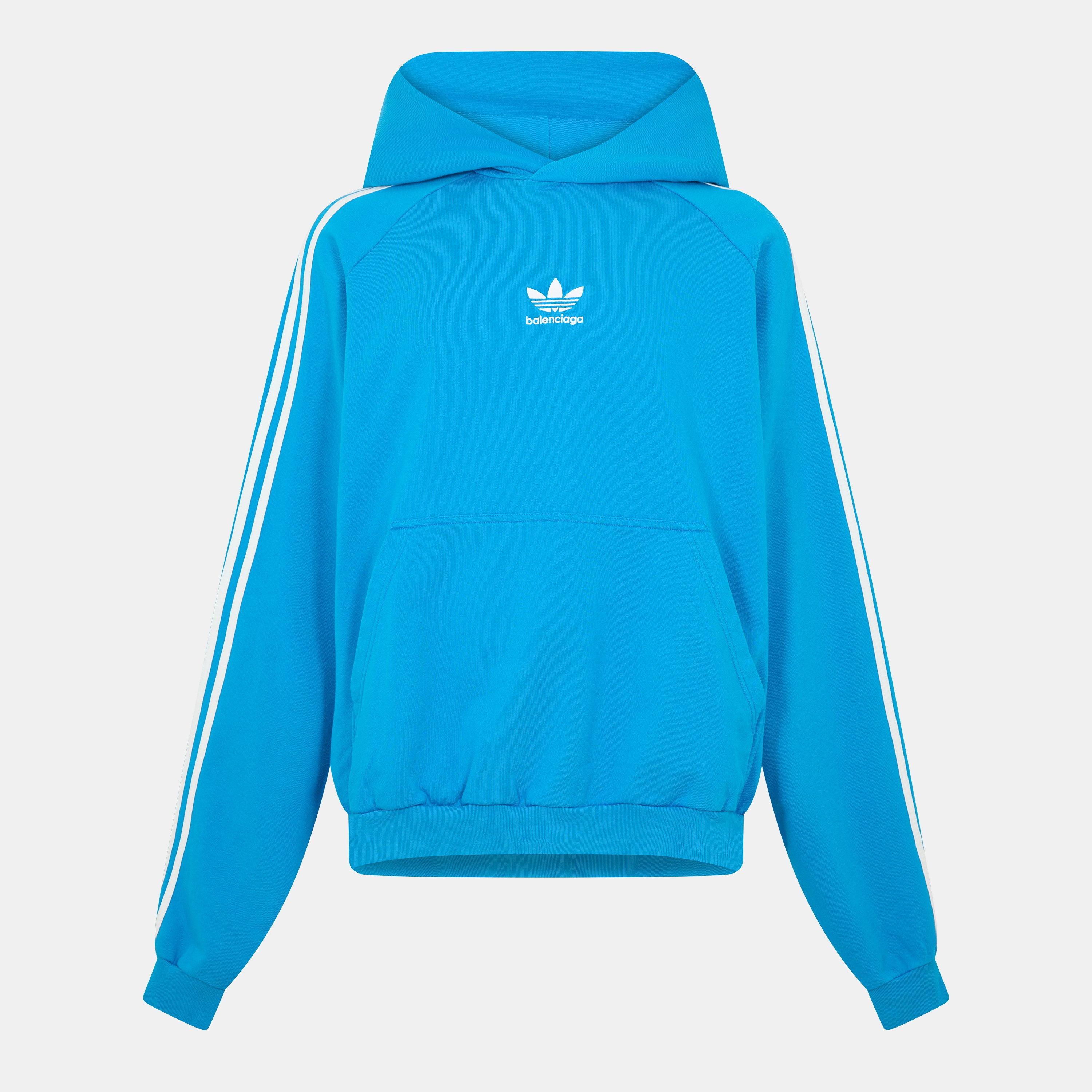 A-Blue/White - Balenciaga - Men's Over the Head Hoodie - 1