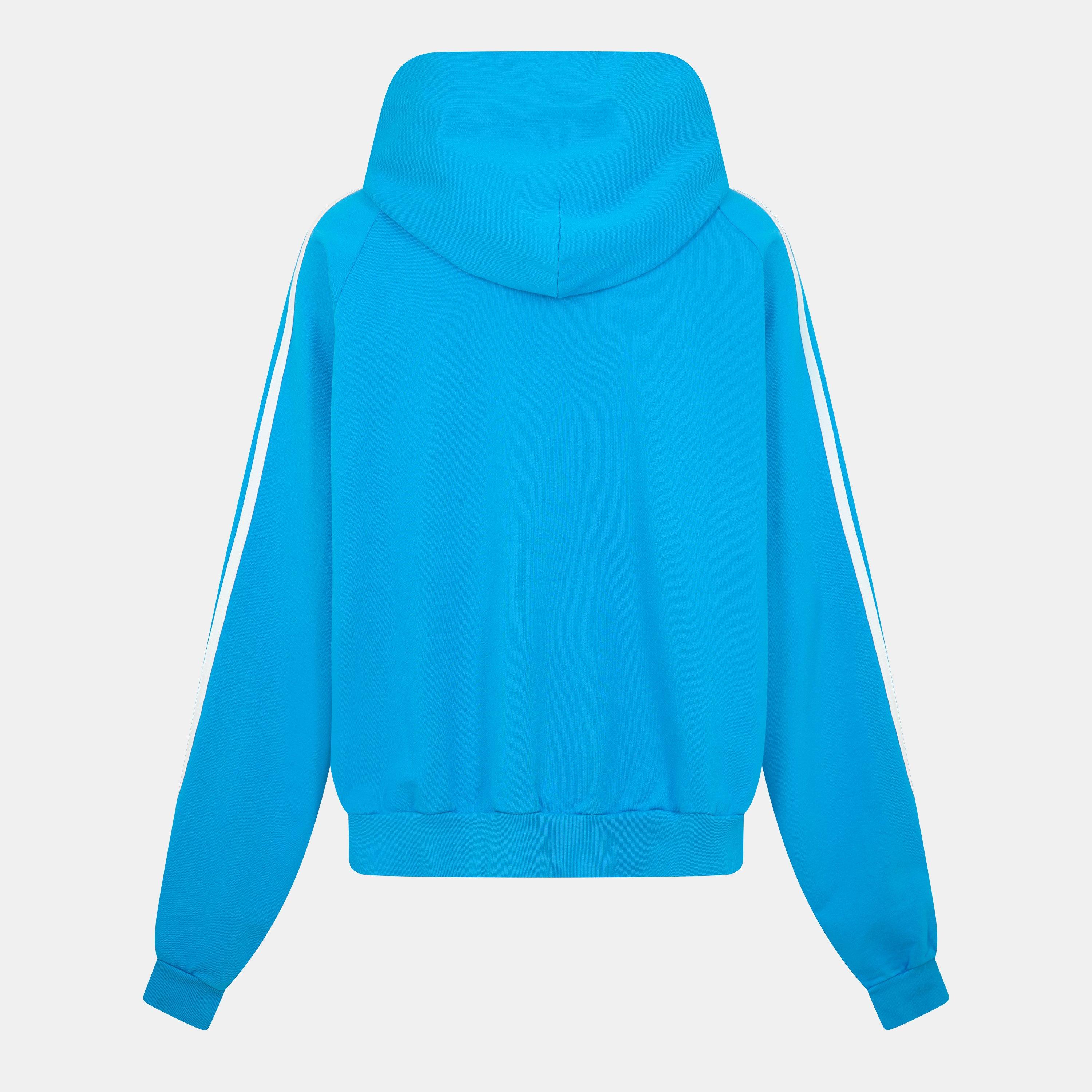 A-Blue/White - Balenciaga - Men's Over the Head Hoodie - 2