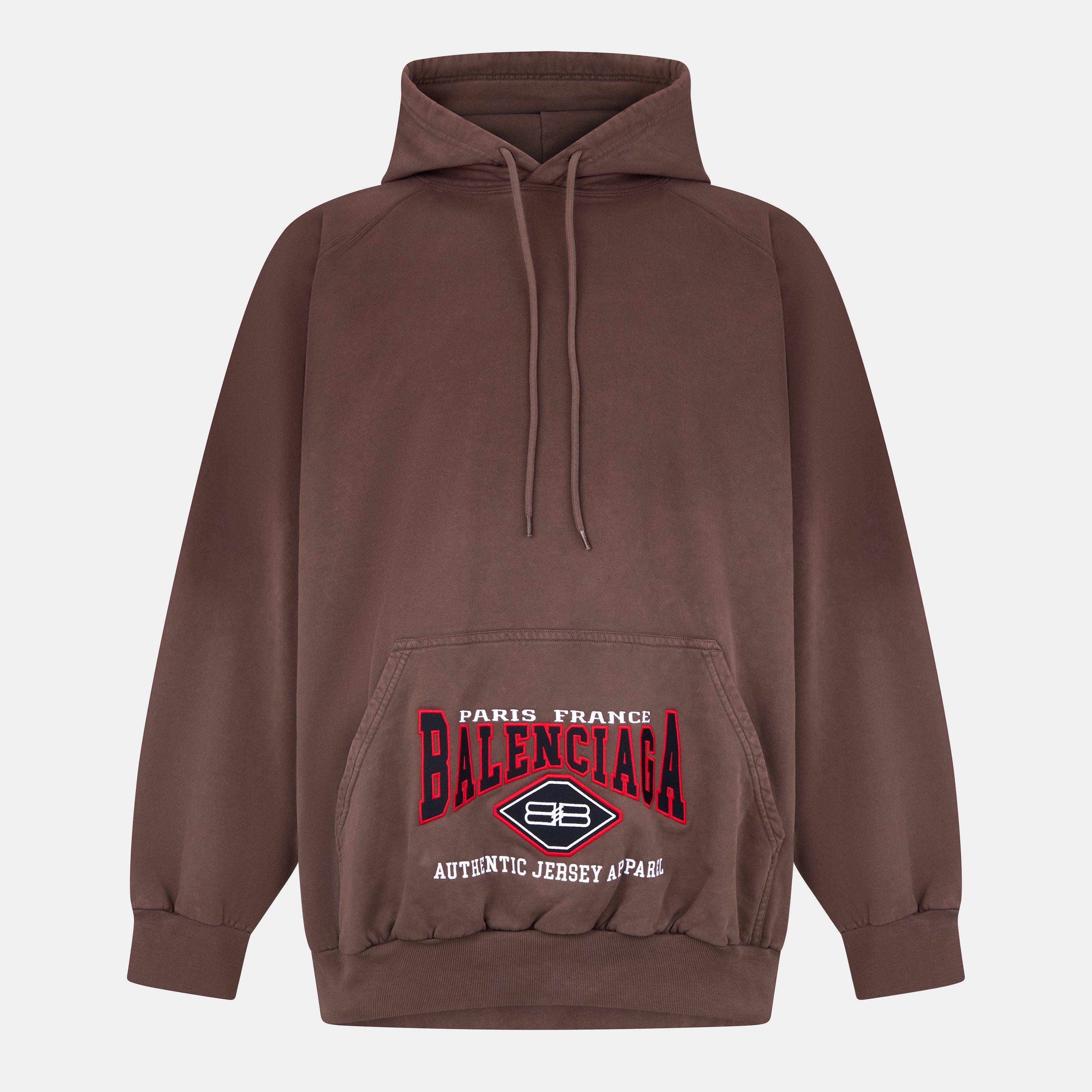 Taupe W - Balenciaga - Men's Over the Head Hoodie - 1