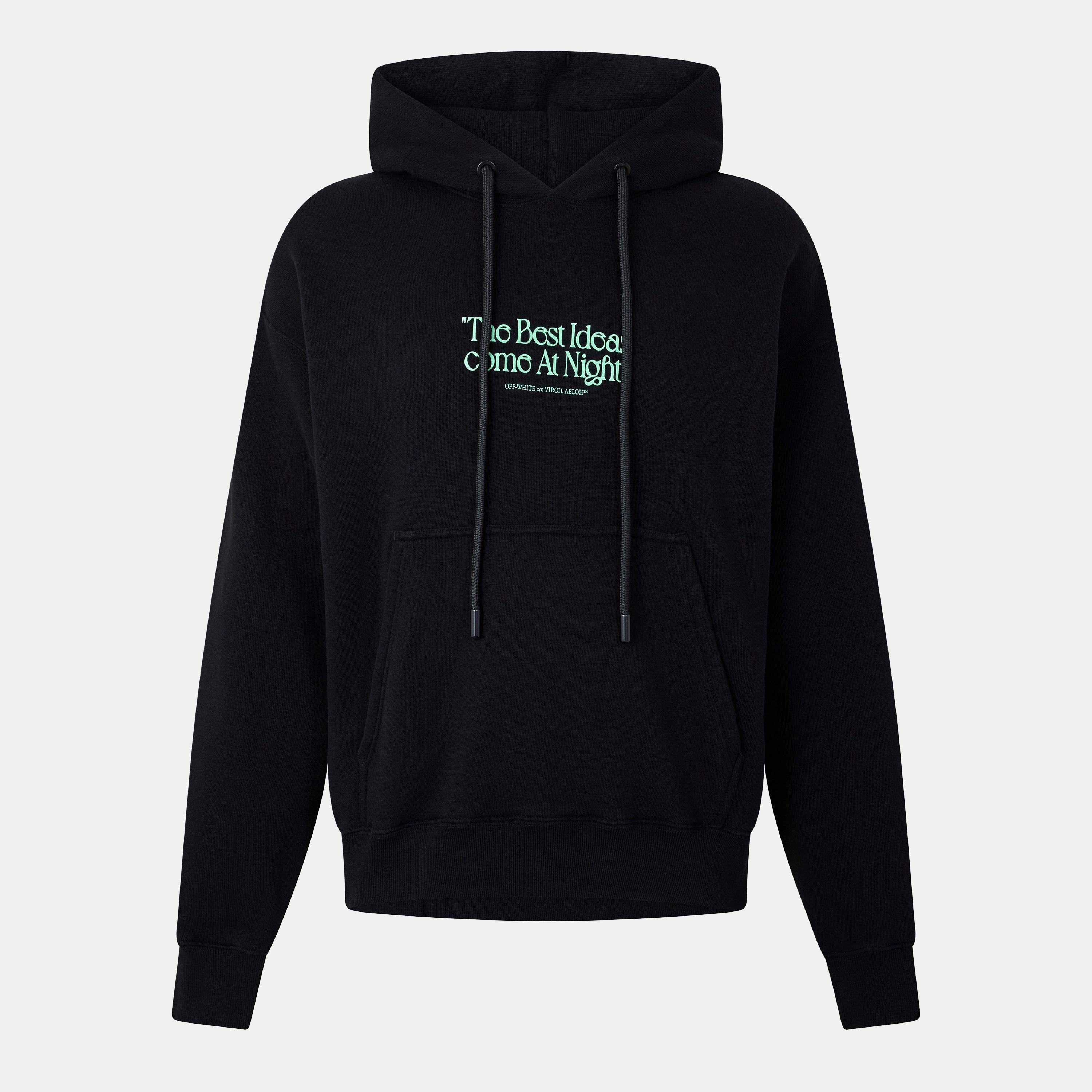 Black/Green - Off White - Men's Best Idea Hoodie, Vibrant Green Script - 1