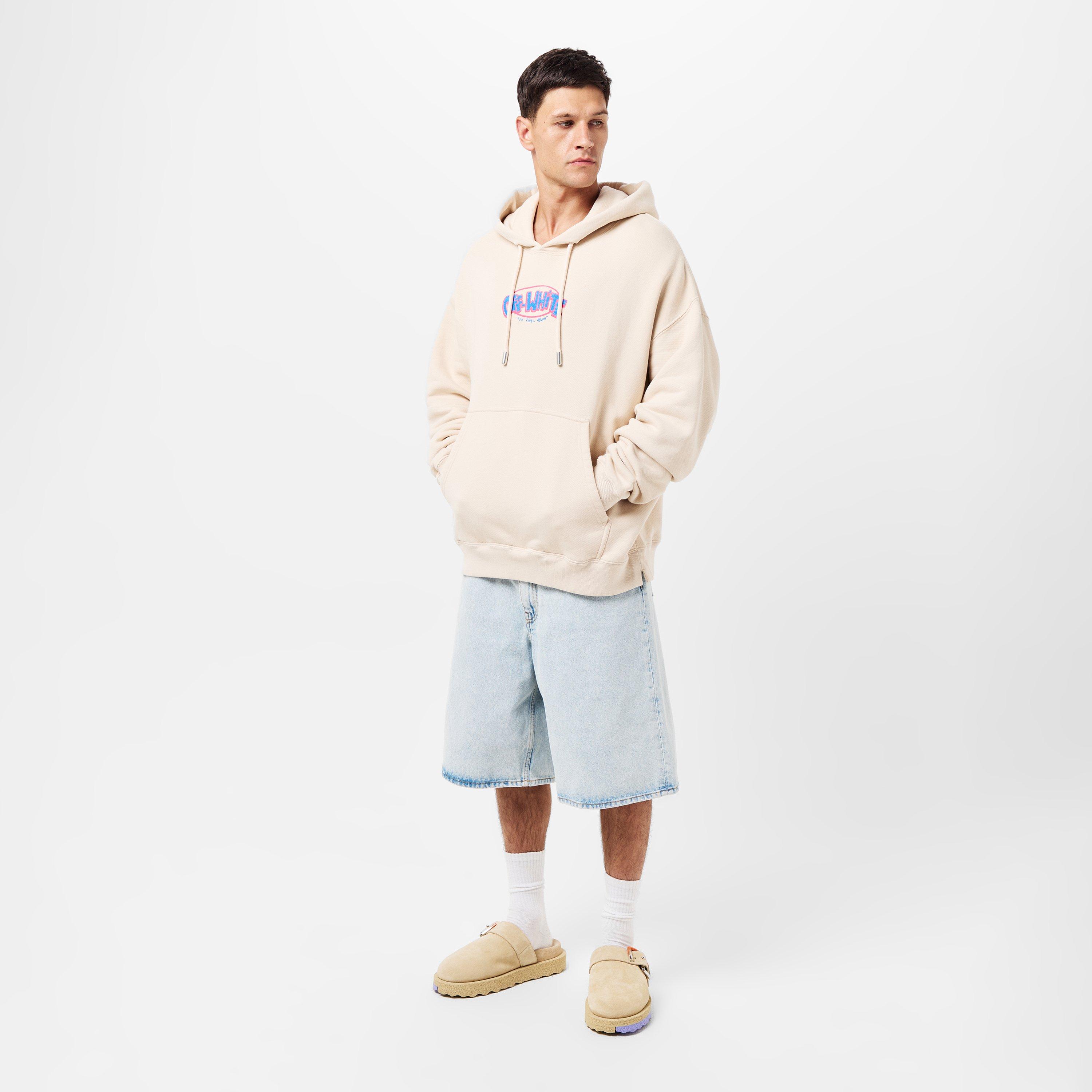 Off White Men's Sketch Fleece Relaxed Fit Hoodie | Cruise Fashion