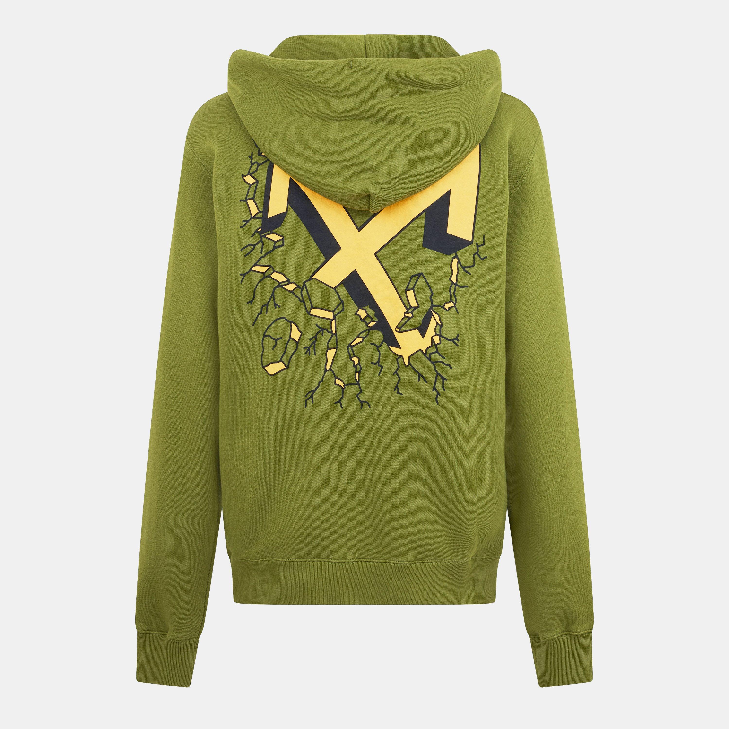 Green/Yellow - Off White - Men's - Cartoon Arrows Long Sleeve Slim Fit Hoodie - 2