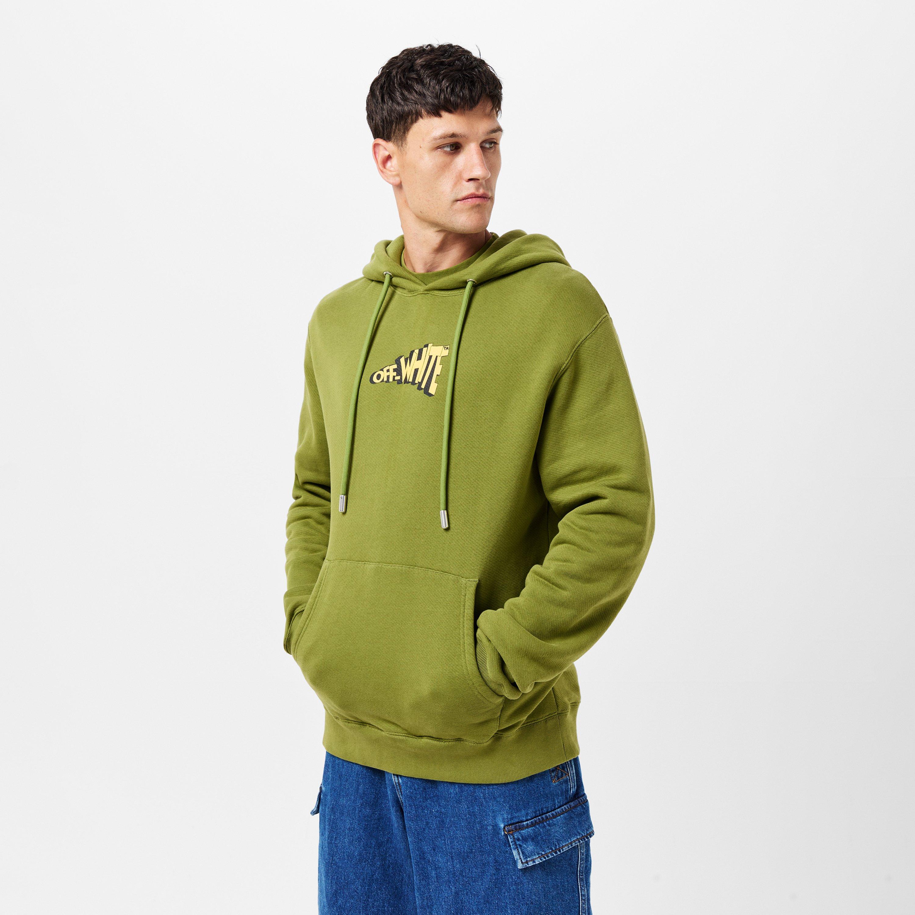 Green/Yellow - Off White - Men's - Cartoon Arrows Long Sleeve Slim Fit Hoodie - 3