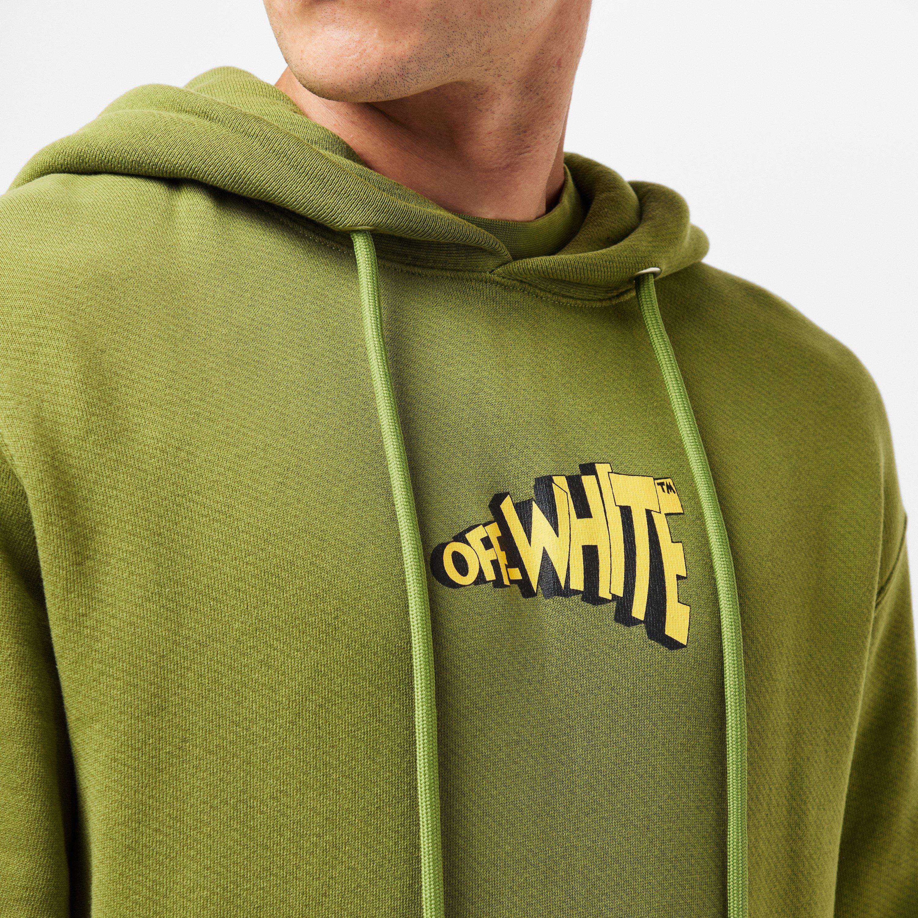 Green/Yellow - Off White - Men's - Cartoon Arrows Long Sleeve Slim Fit Hoodie - 5