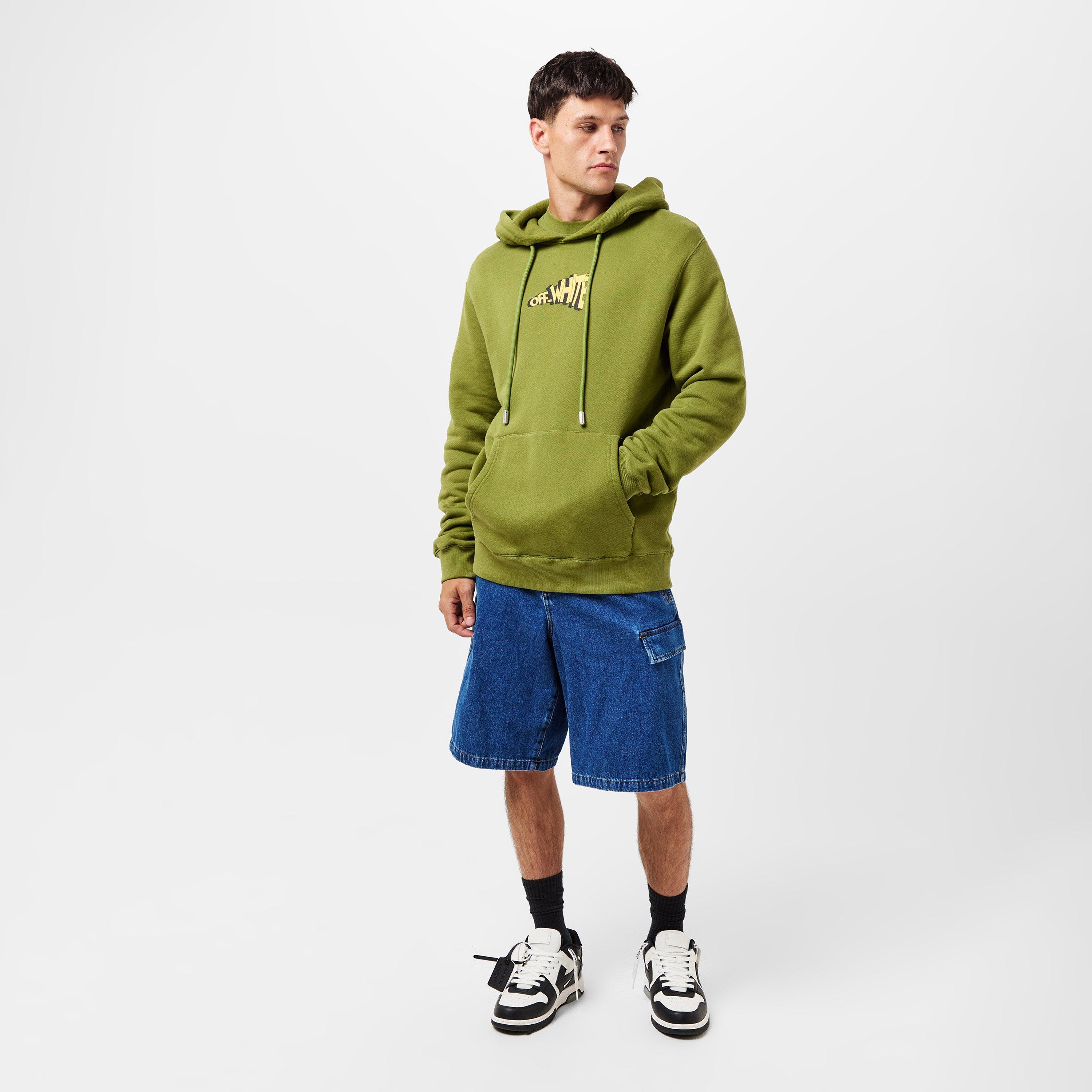 Green/Yellow - Off White - Men's - Cartoon Arrows Long Sleeve Slim Fit Hoodie - 6