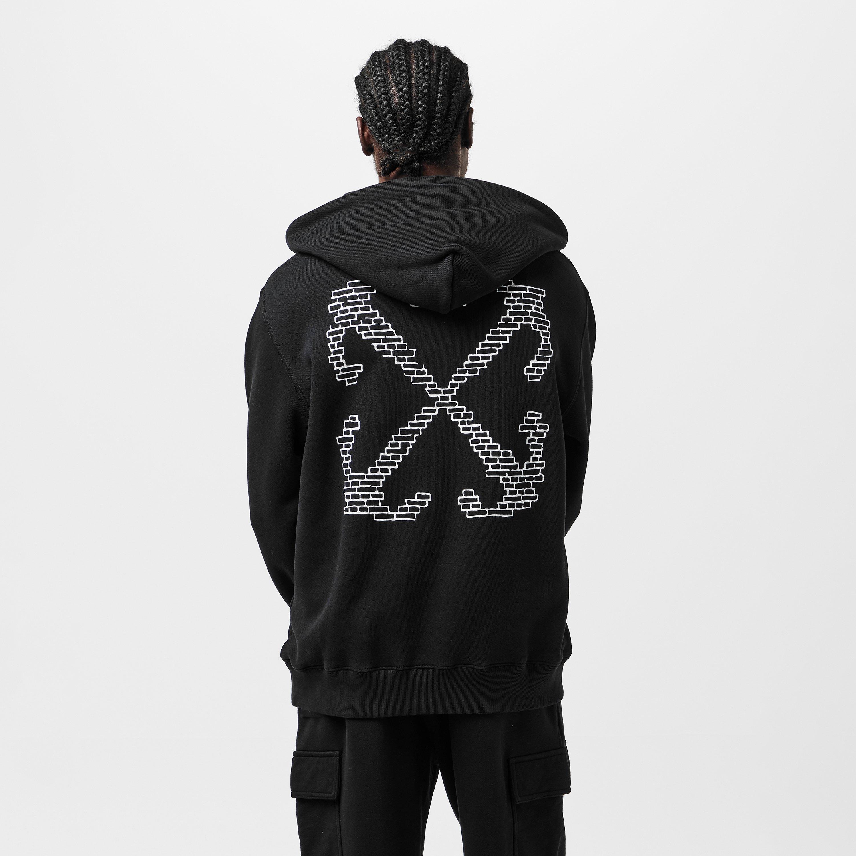 Black/White - Off White - Men's Brick Arrows Signature Hoodie - 4