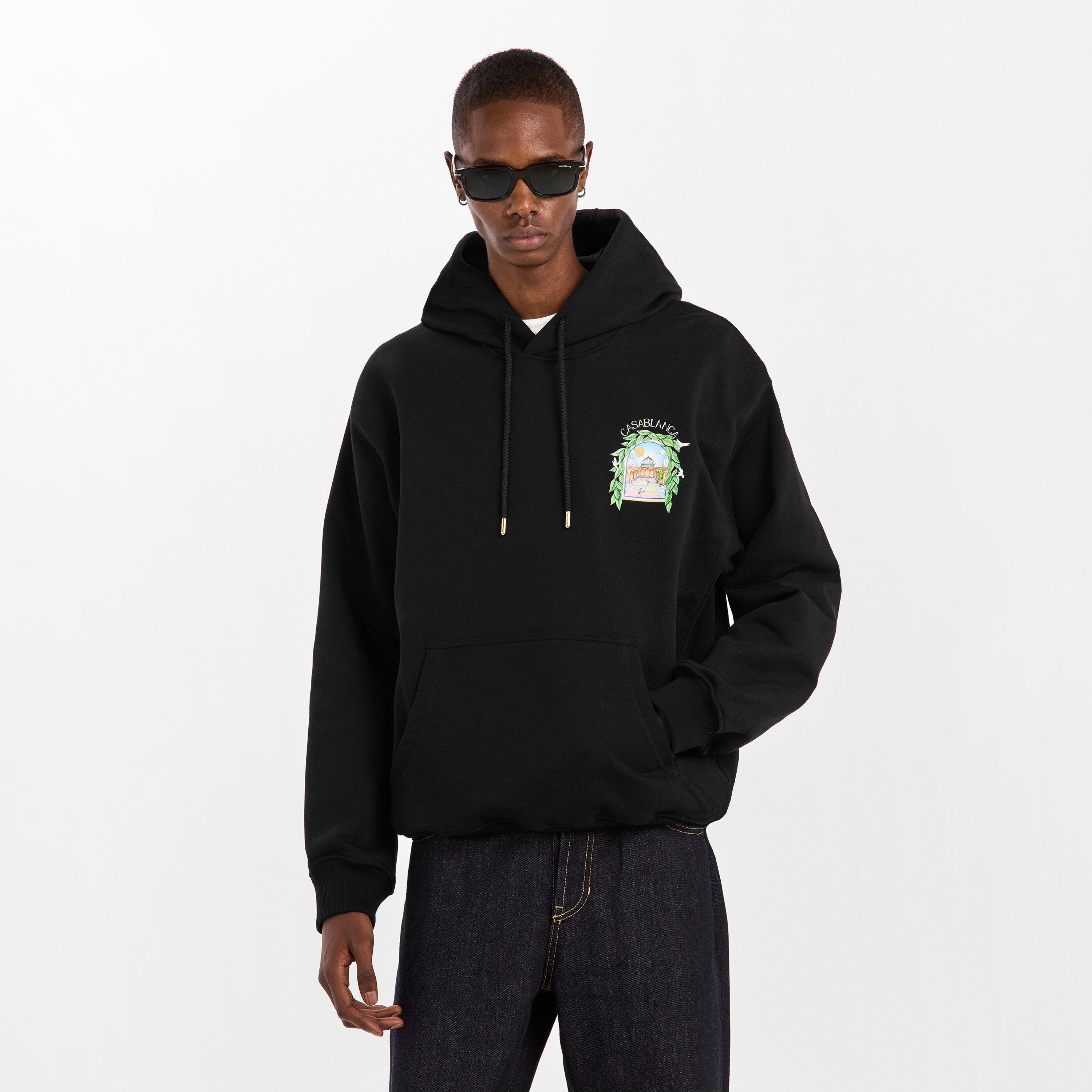 Black - Casablanca - Men's LArche Logo Over the Head Hoodie - 3