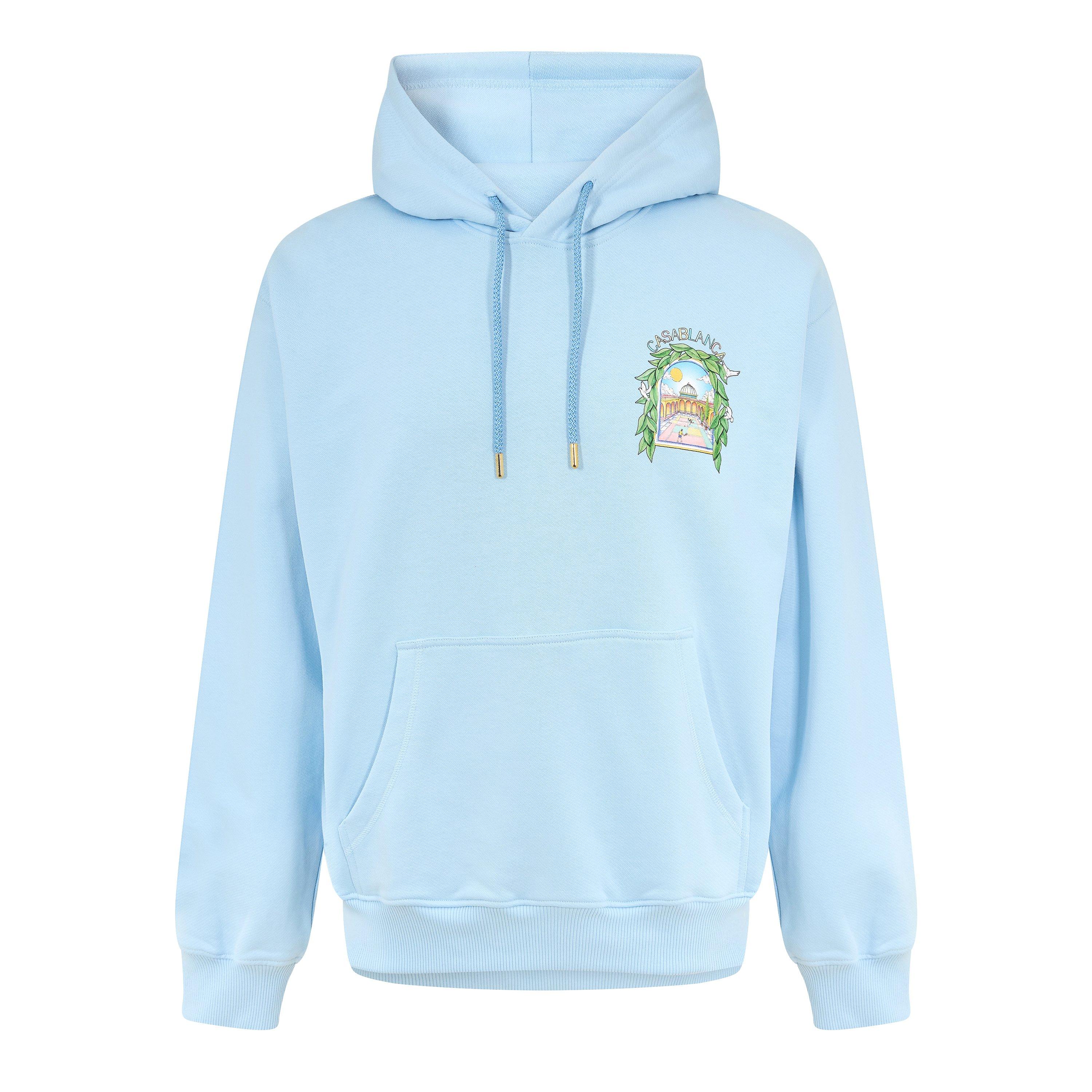 Casablanca Men's LArche Logo Over the Head Hoodie - Pale Blue - Size 2X Large