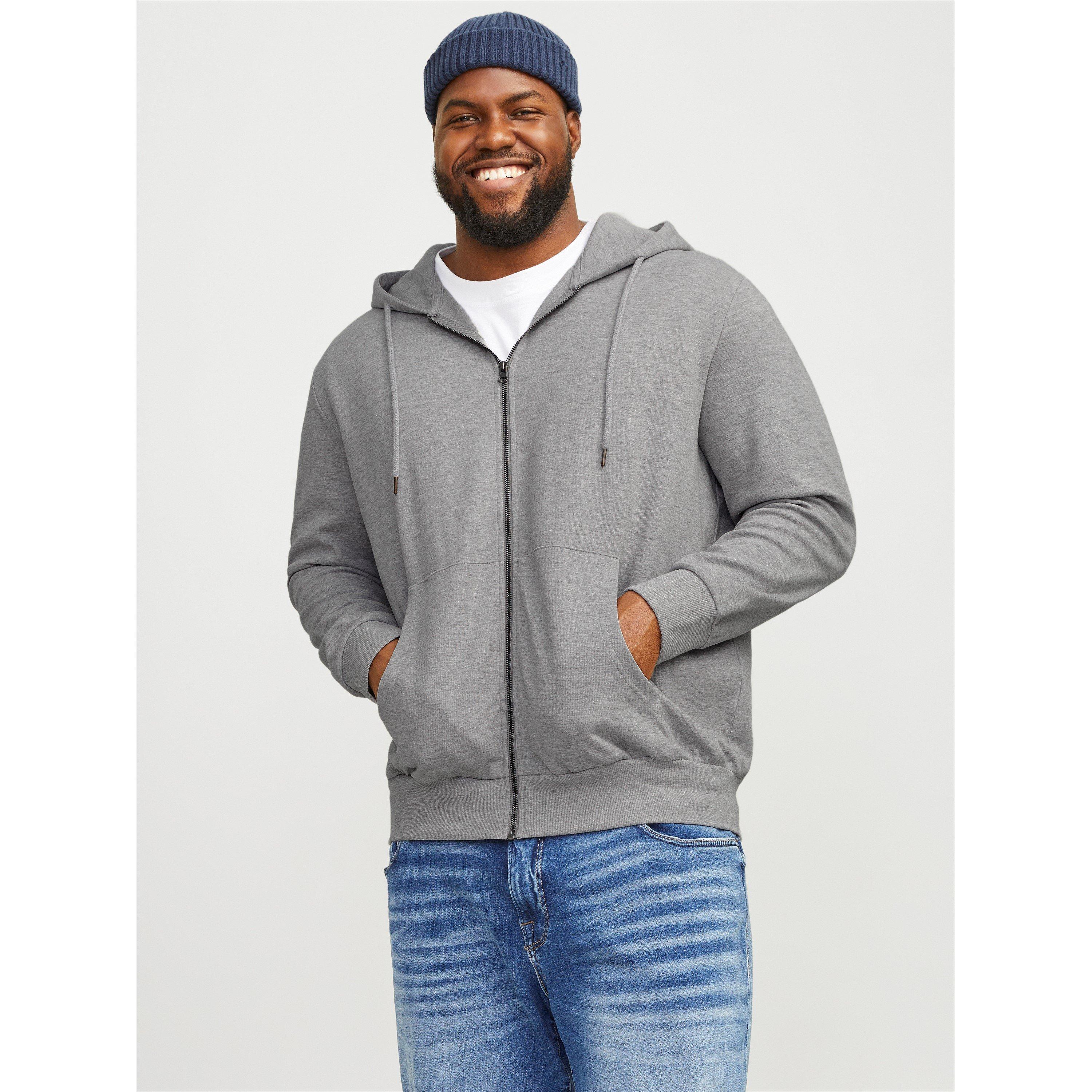 Grey Melange - Jack and Jones - Zip Sweatshirt Hoodie - 2