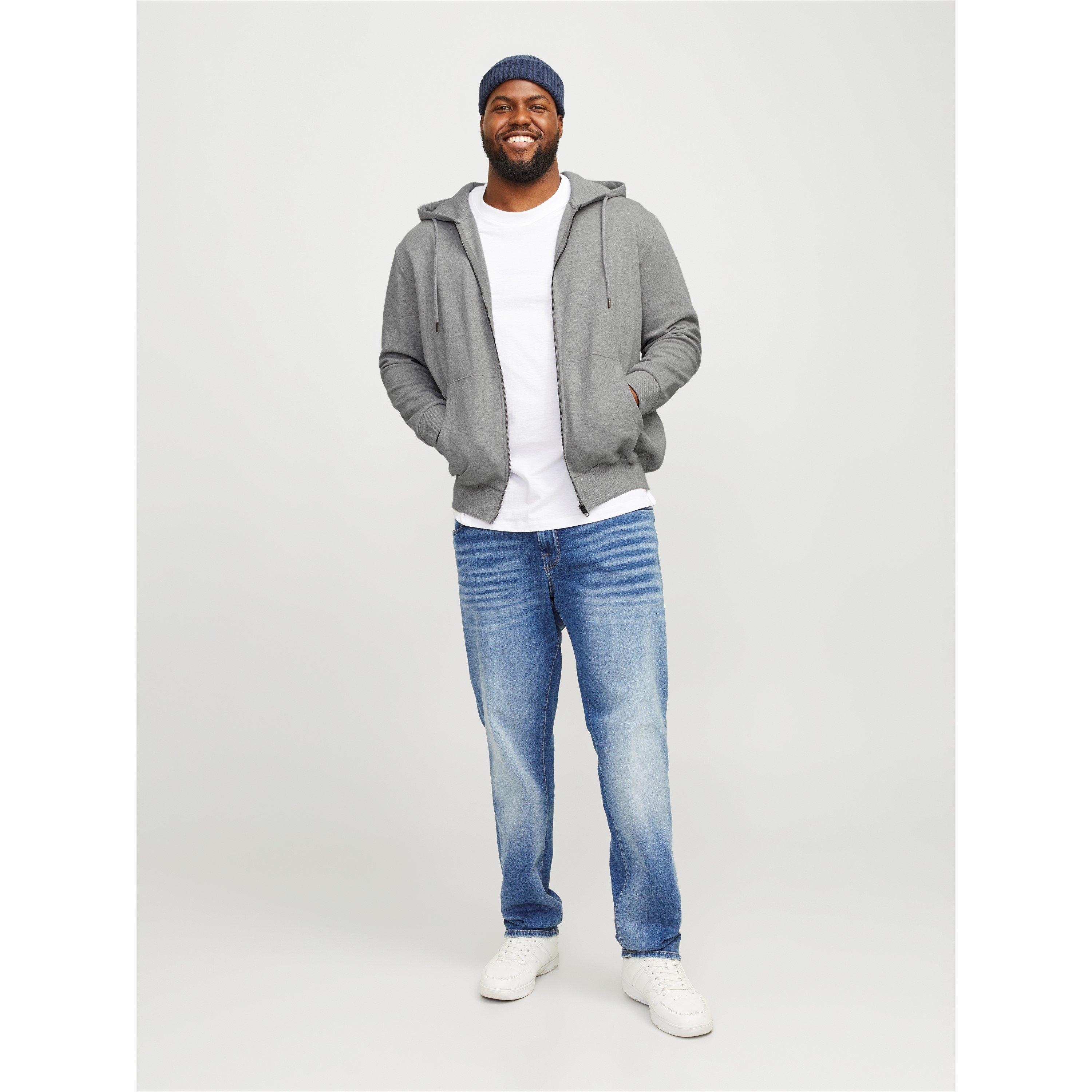 Grey Melange - Jack and Jones - Zip Sweatshirt Hoodie - 3
