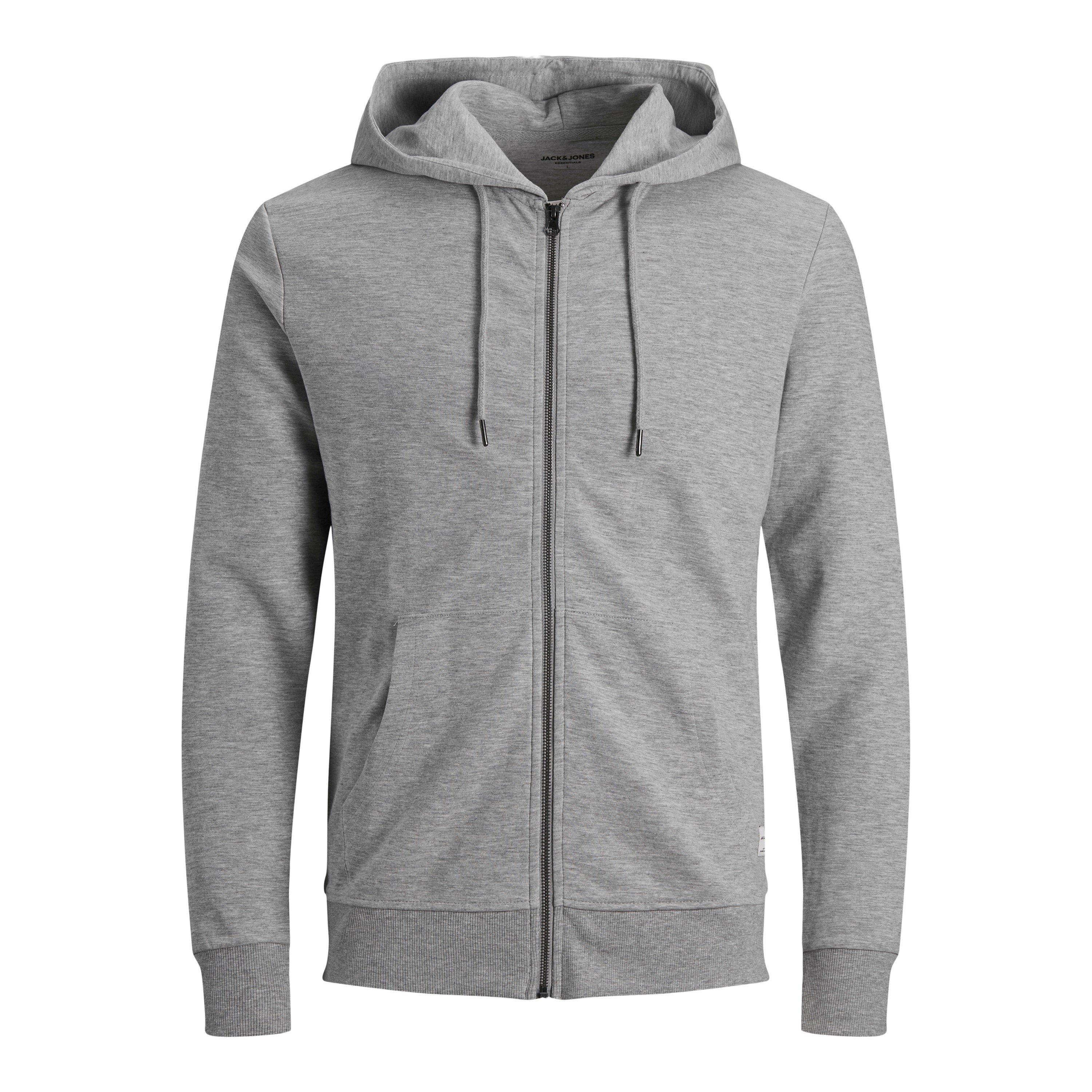 Grey Melange - Jack and Jones - Zip Sweatshirt Hoodie - 6