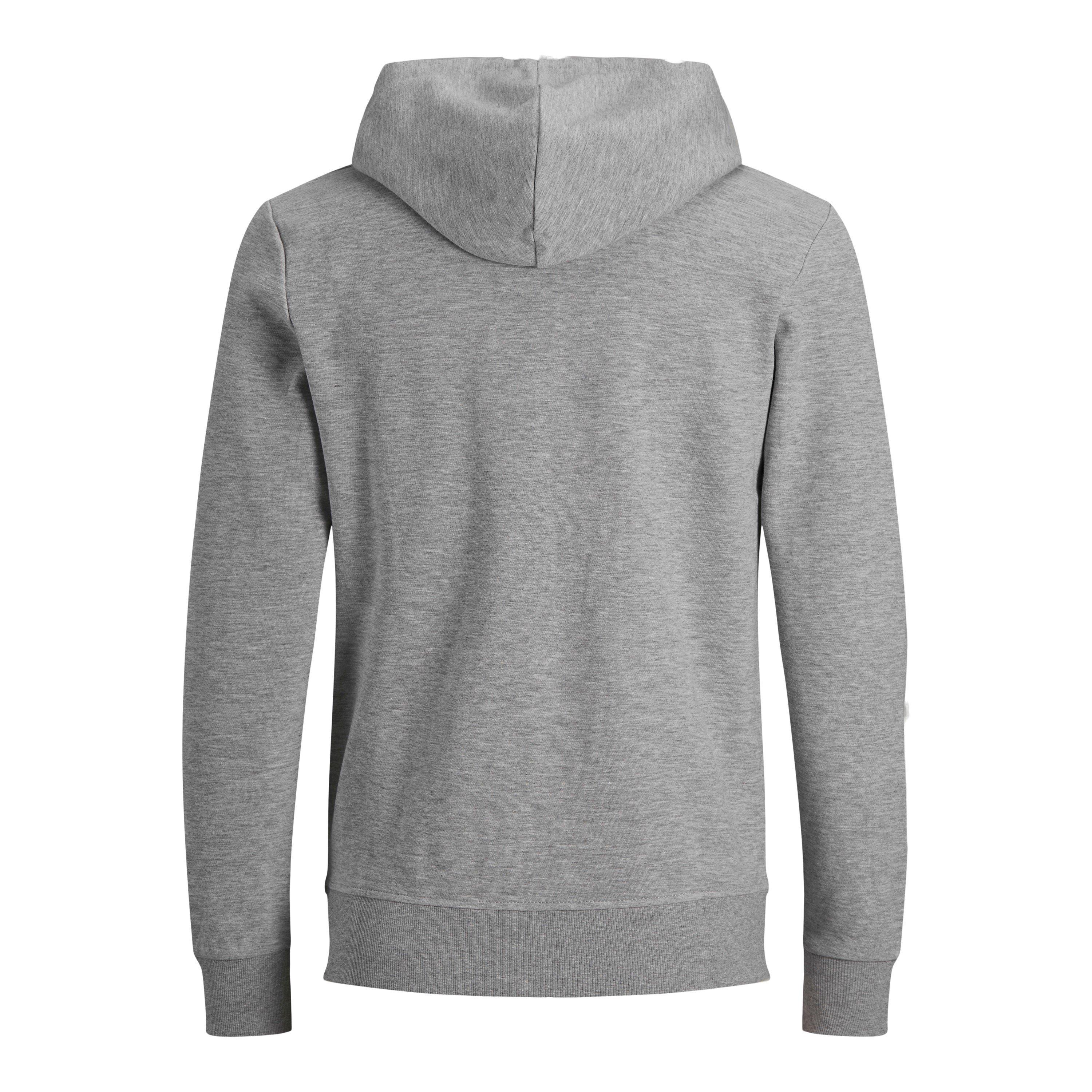 Grey Melange - Jack and Jones - Zip Sweatshirt Hoodie - 7