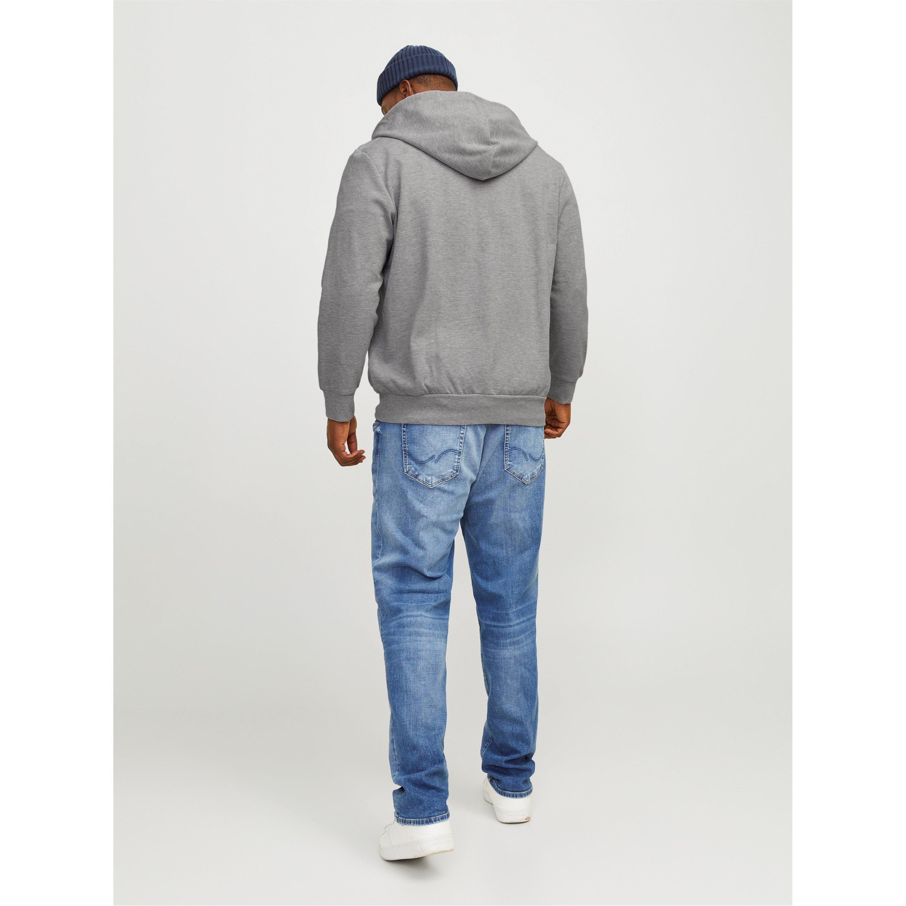 Grey Melange - Jack and Jones - Zip Sweatshirt Hoodie - 8
