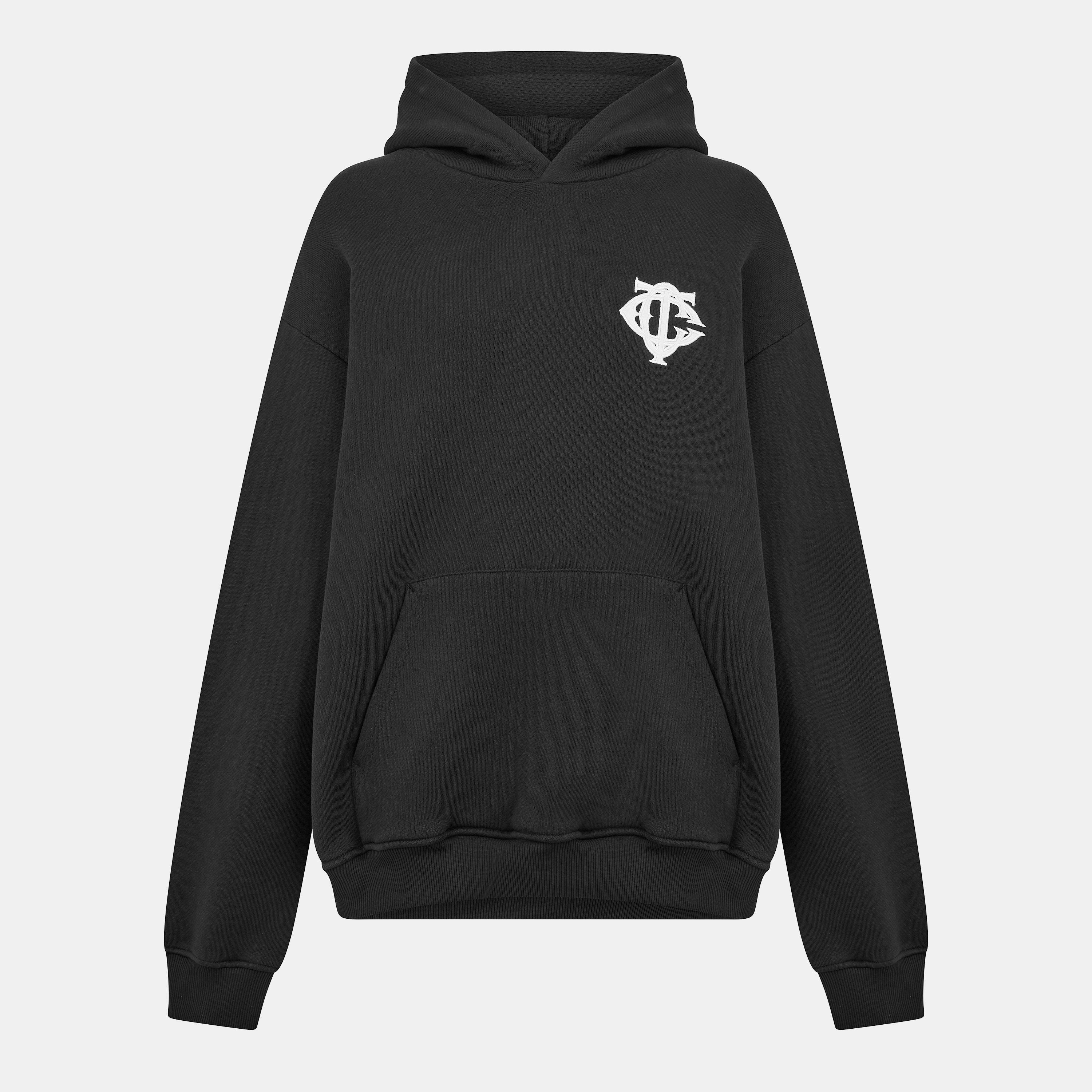 Black - The Couture Club - Mens Heavyweight Monogram Hoodie - 1