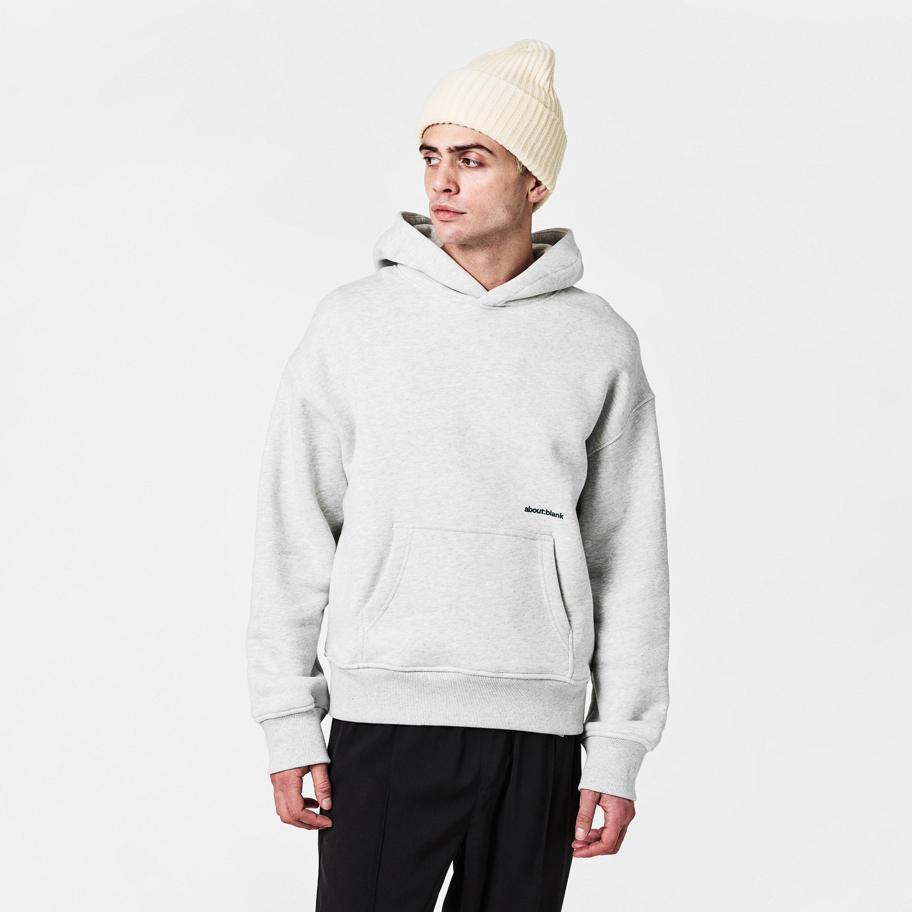 Grey Marl/Sage - about:blank - Mens Box Logo Hoodie - 3