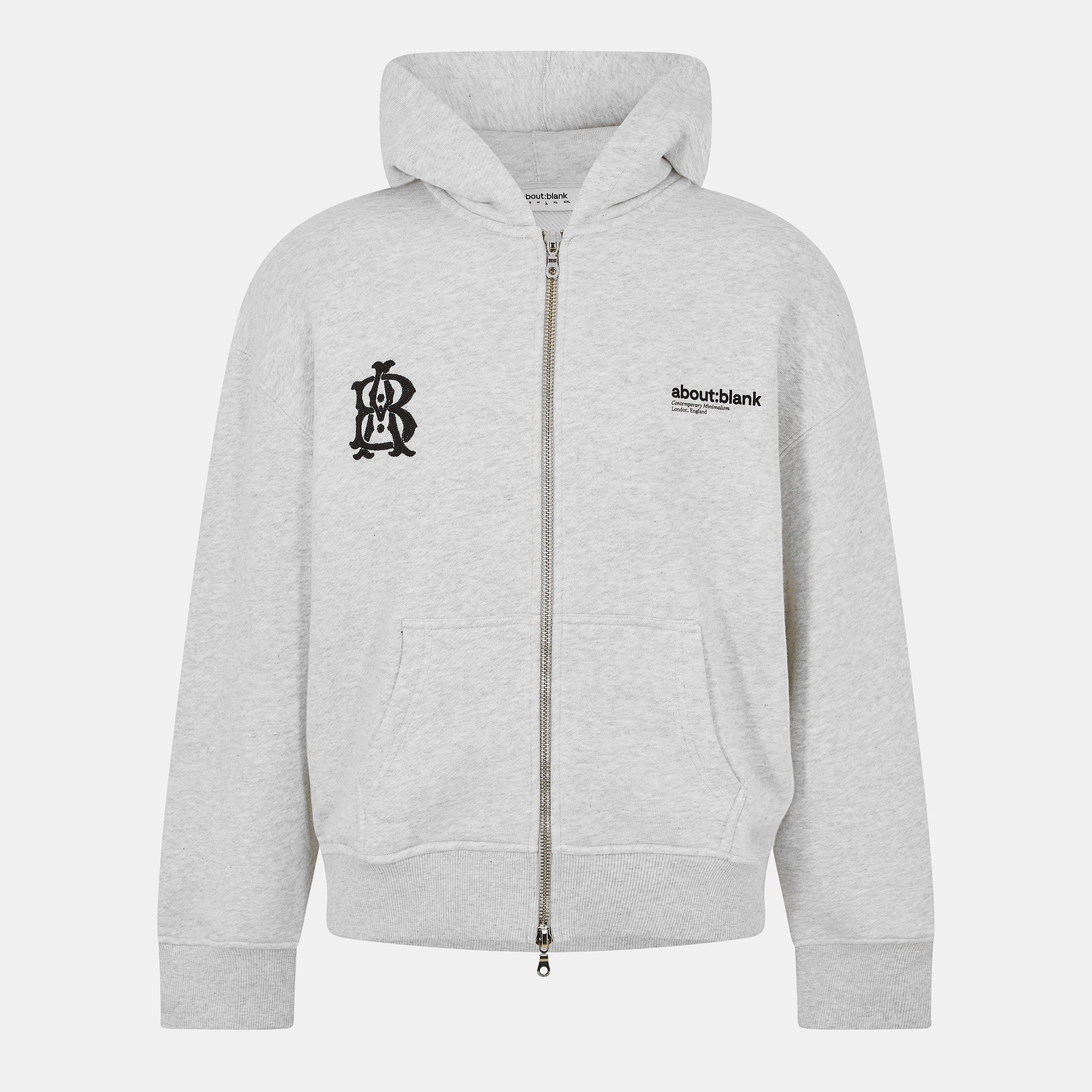 about:blank Men's Dual Logo Cotton Zip Hoodie