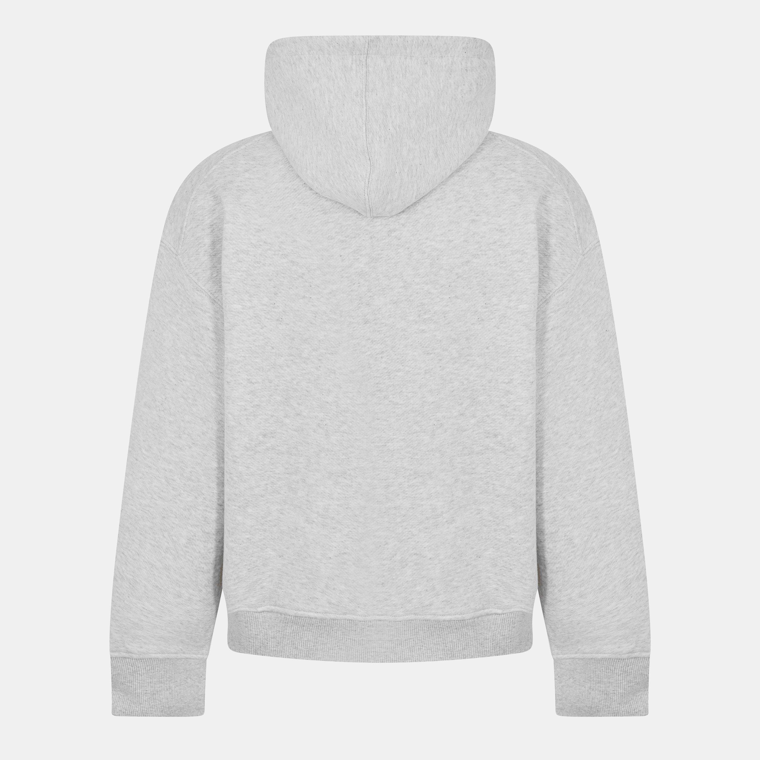 Grey Marl/Black - about:blank - Men's Dual Logo Cotton Zip Hoodie - 2