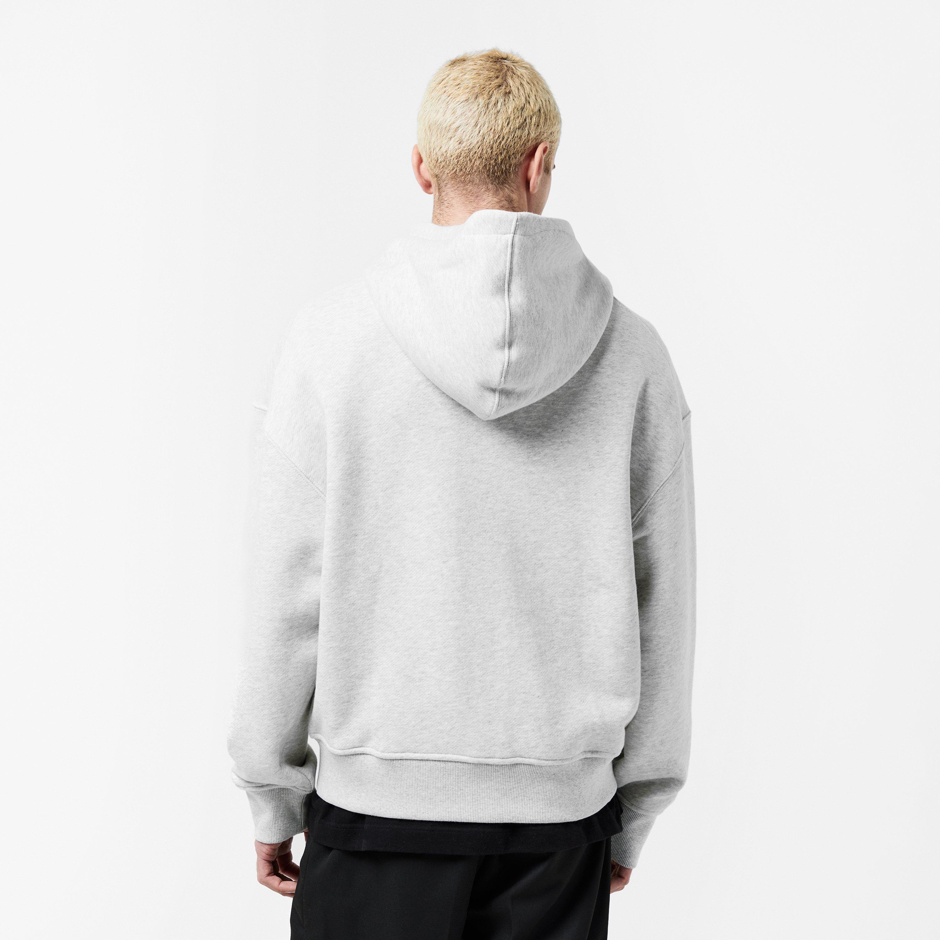 Grey Marl/Black - about:blank - Men's Dual Logo Cotton Zip Hoodie - 4