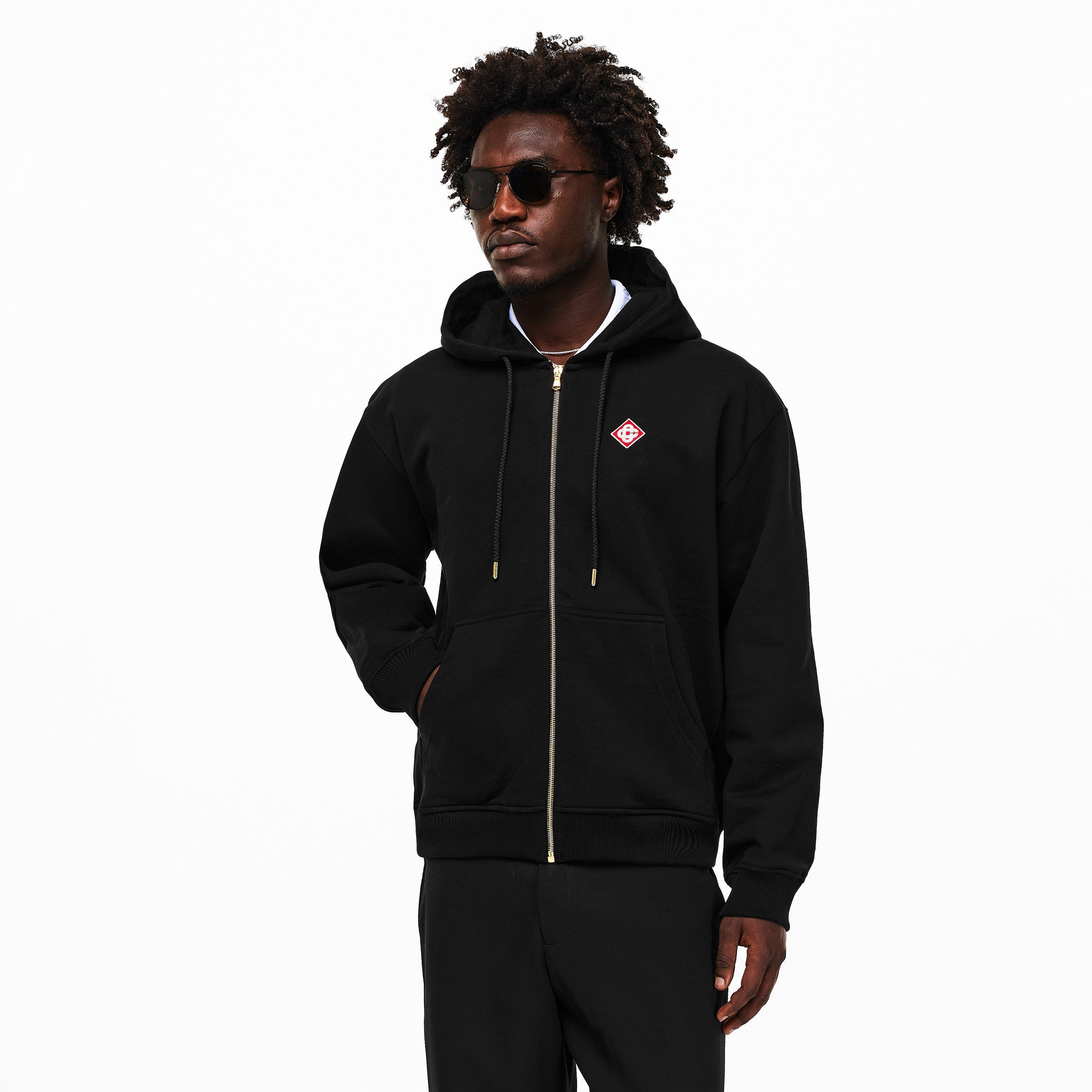 Black - Casablanca - Men's Classic Logo Zip Hoodie - 3