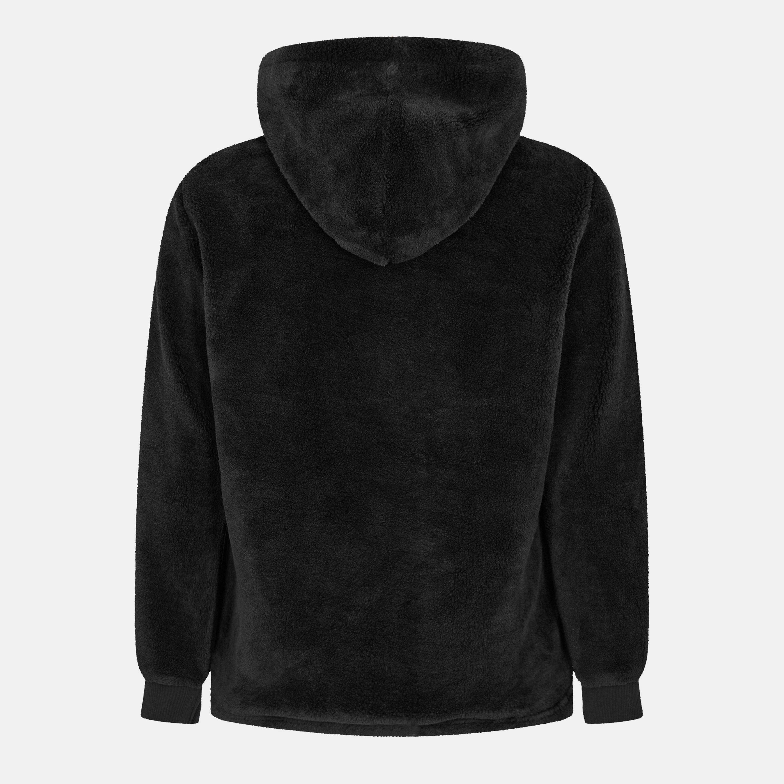 Black - MKI MIYUKI ZOKU - Men's Sherpa Partial Zip Relaxed Fit Hoodie - 2