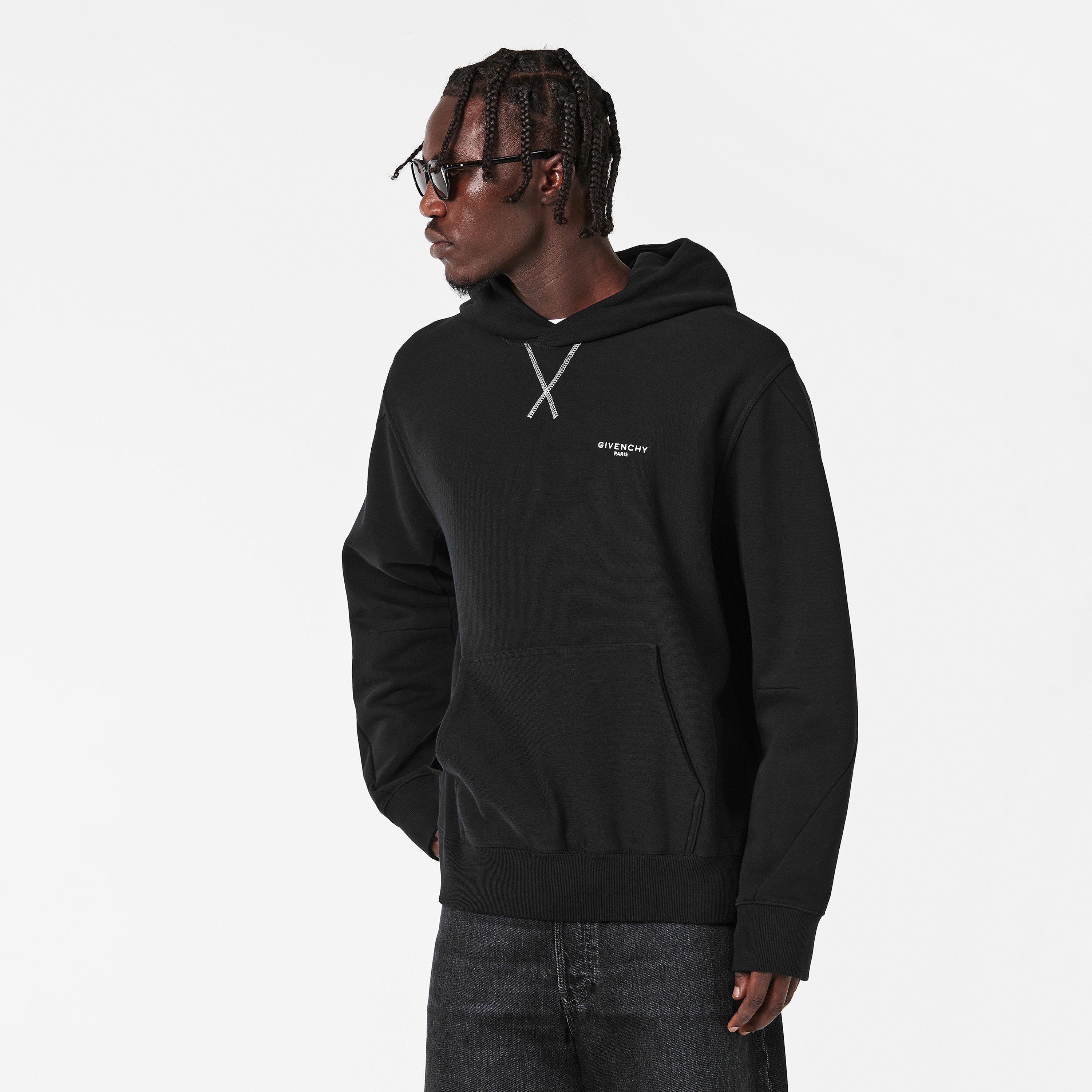 Black - GIVENCHY - Men's GIV Logo Pull Over Hoodie - 3