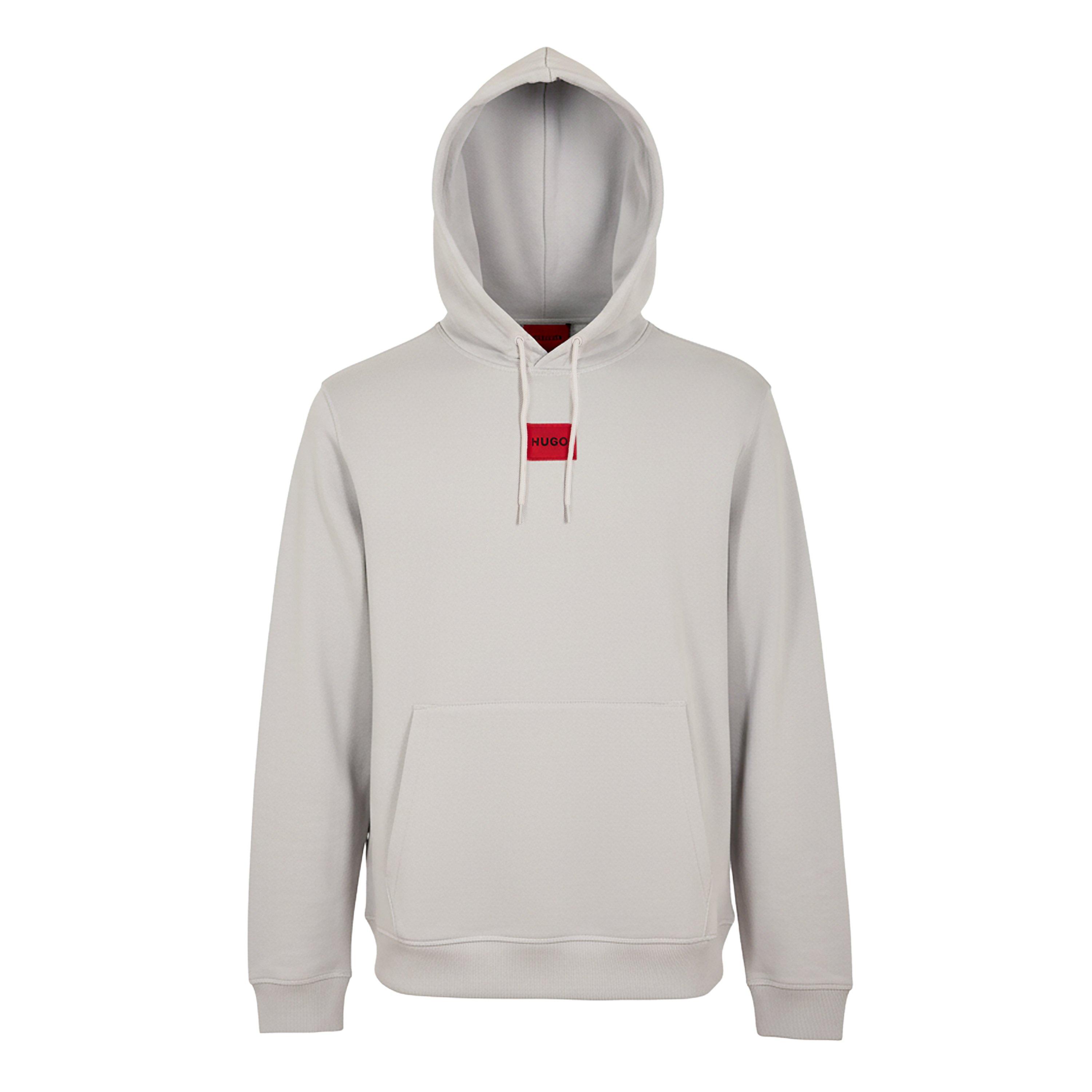 Hugo Mens HUGO Daratschi Drawstring Hoodie - Contemporary Streetwear Design - Pastel Grey - XS
