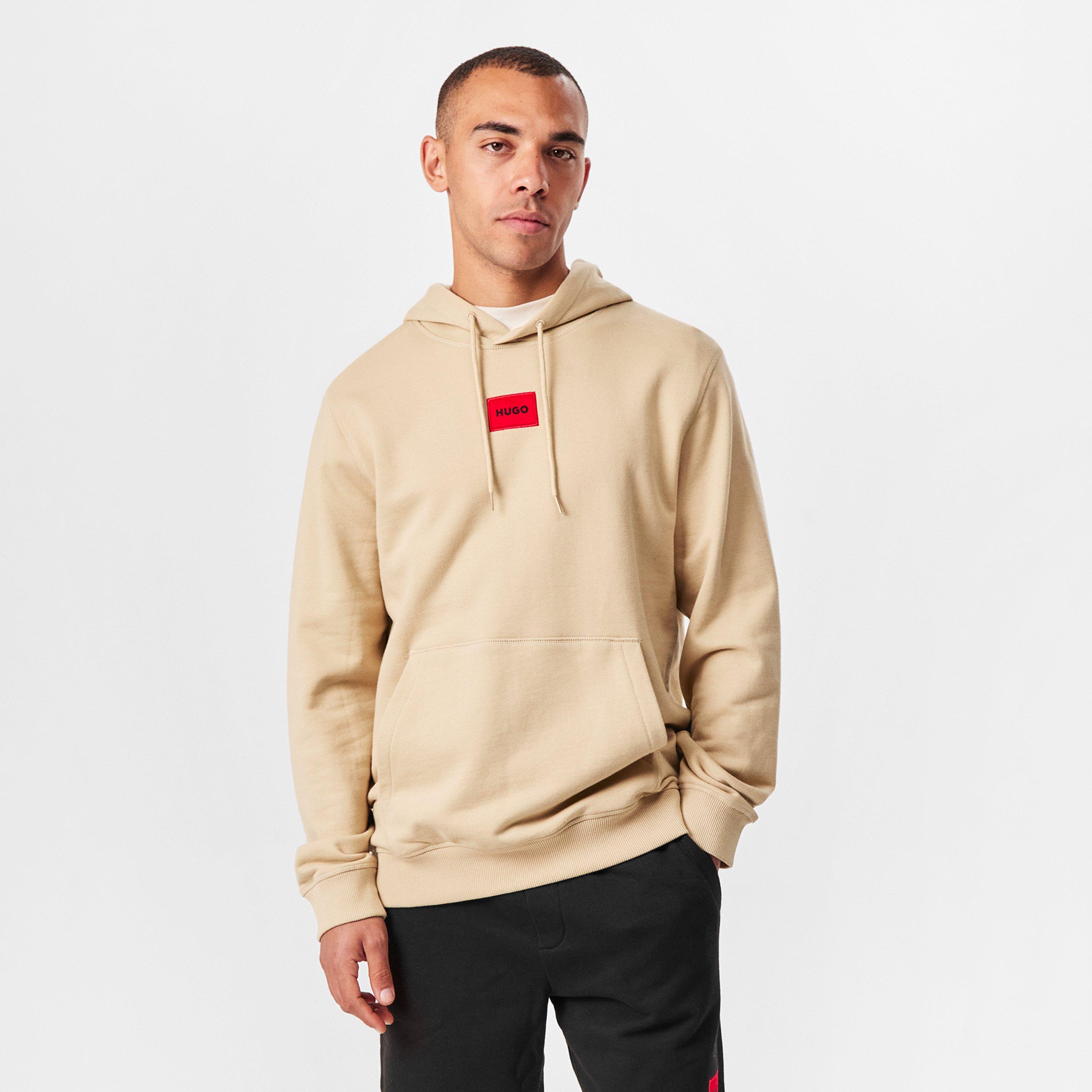 Open Beige 285 - Hugo - Mens HUGO Daratschi Drawstring Hoodie - Contemporary Streetwear Design - 3