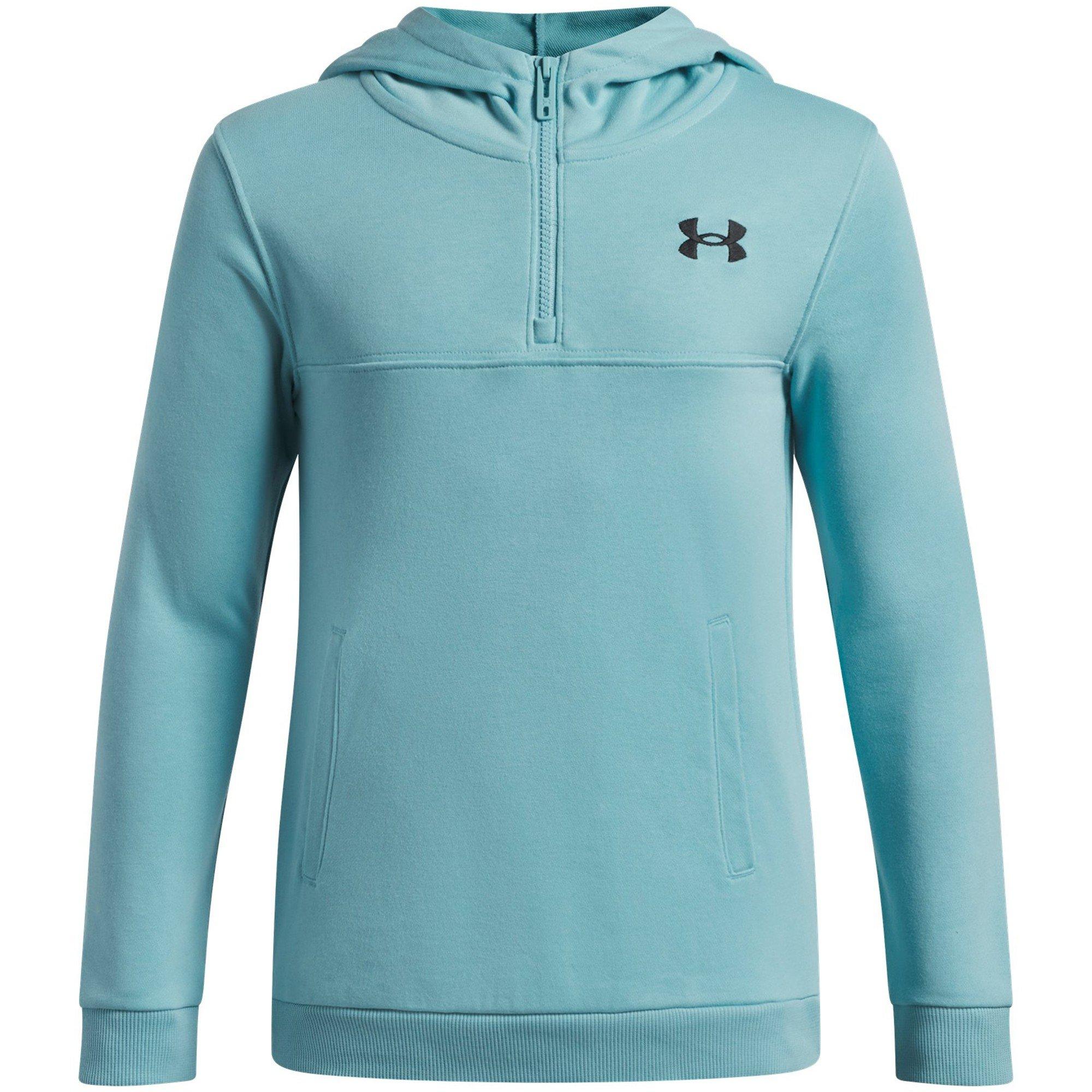 Under Armour Boys Kids' Rival Quarter Zip Hoodie - Blue/Black - 13 (XL)