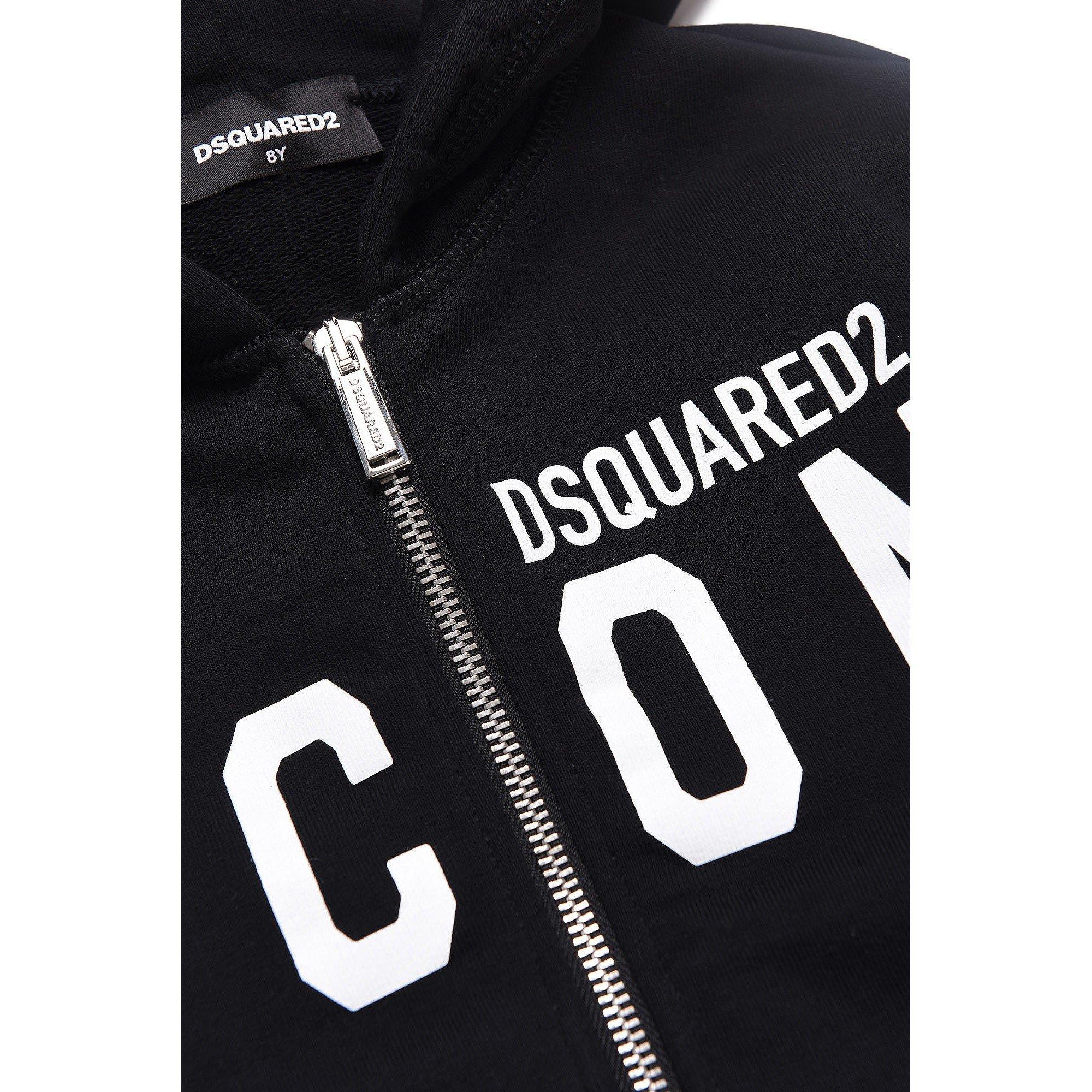 Black DQ900 - DSquared2 - Children's Icon Zip Hoodie - 3